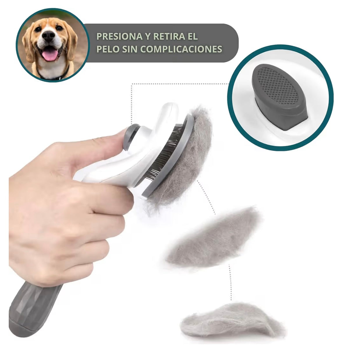 Cepillo Quitapelos para Gatos, Perros y Conejos