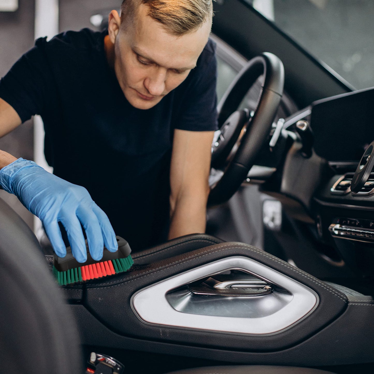 Kit De Limpieza, Renovador E Hidratación De Cuero, Piel Y Tela Del Coche - Intenso Y Potente Acondicionador De Tapiceria. Limpiador Cuero Coche E Hidratador De Cuero (cepillo puede variar)