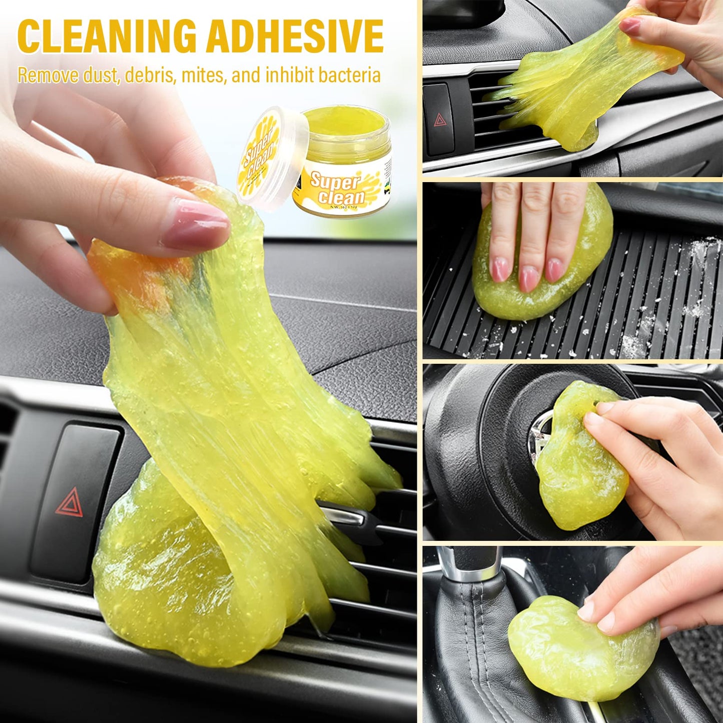 AOKITO Juego de limpieza de coche – Juego de 20 piezas para el cuidado del coche para interior y exterior – Juego de lavado de coches con cepillos, esponjas de pulido, gel de limpieza y más – Práctica