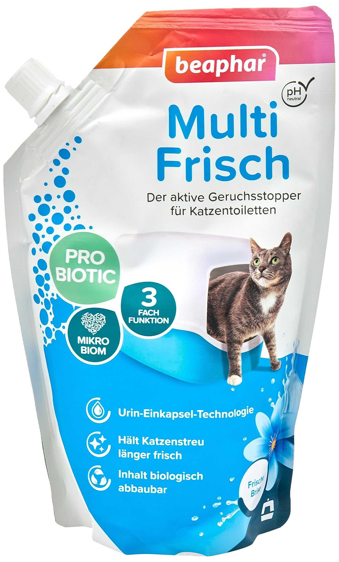 Beaphar Multi Fresco – neutralizador de olores para Gatos – Prolonga la Vida útil de la Arena para Gatos – Fragancia después de la Brisa Fresca – 400 g