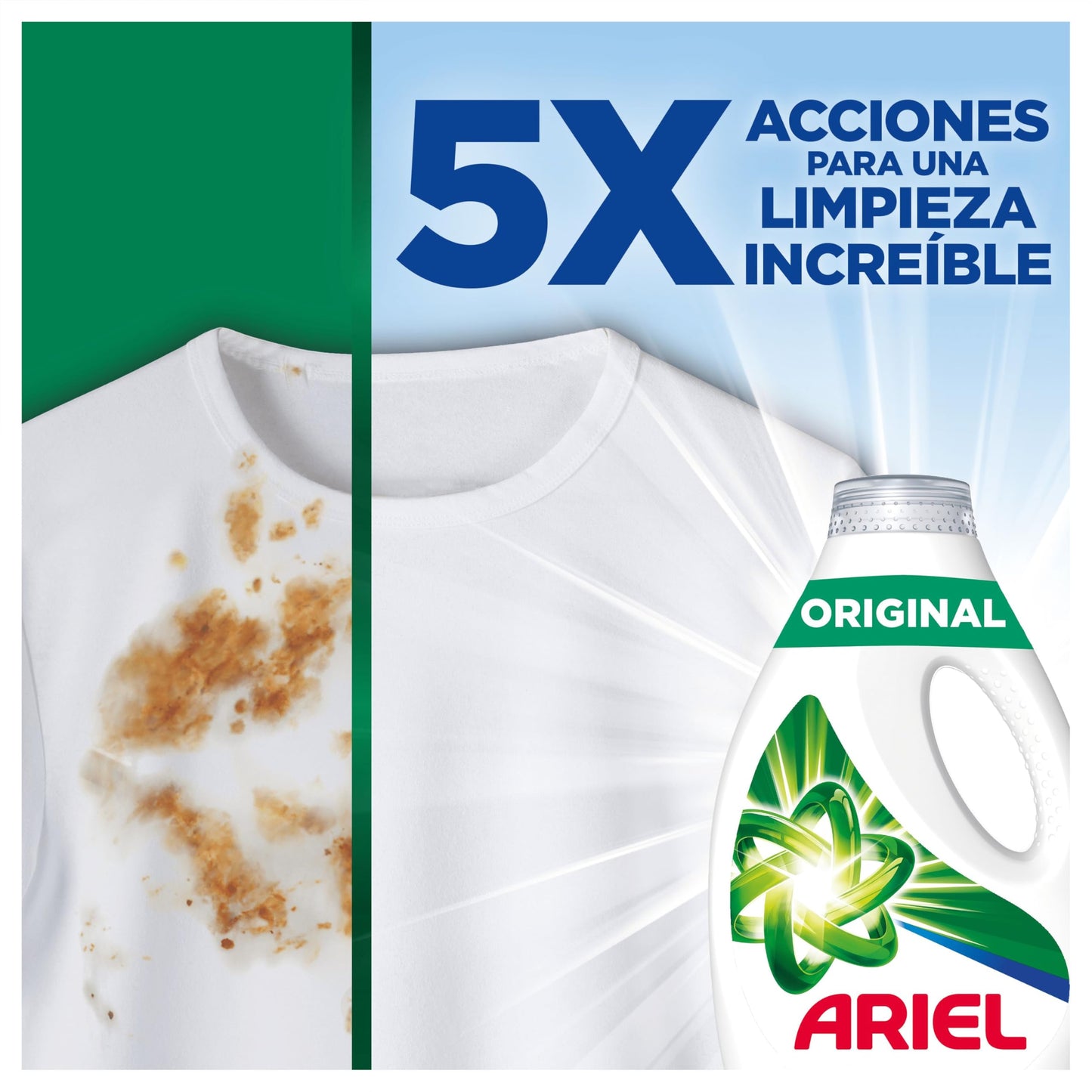 Ariel Detergente Lavadora Liquido 116 Lavados (4x29), Original, Jabon Limpieza Mejorada en Ciclos Mas Frios con la Exclusiva Tecnologia de Limpieza en Frio, Paquete de 4
