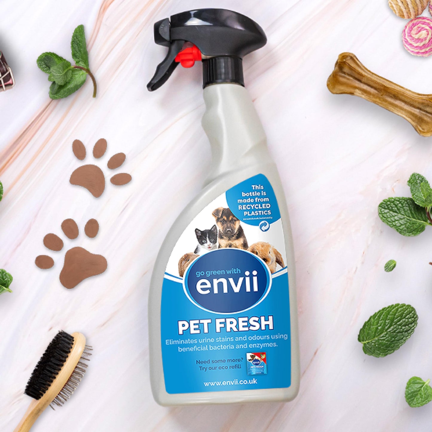 envii Pet Fresh - Limpiador Enzimático Orina Perros y Gatos - Neutralizador de Olores Orina Mascotas (750 ml)
