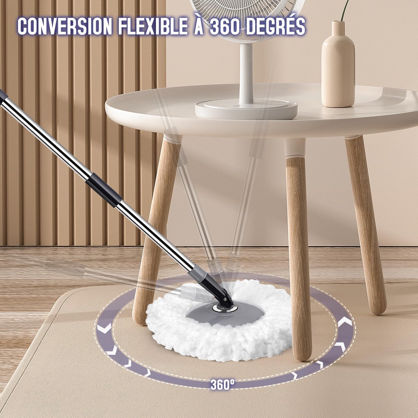Eukue Juego de Fregona y Cubo, Fregona Mopa para Suelos giratoria con Pedal, 2en1 Cubo de Limpieza con Mop, Mopa Microfibra Rotatoria con 3 Almohadillas, para Madera Dura Laminado, Gris