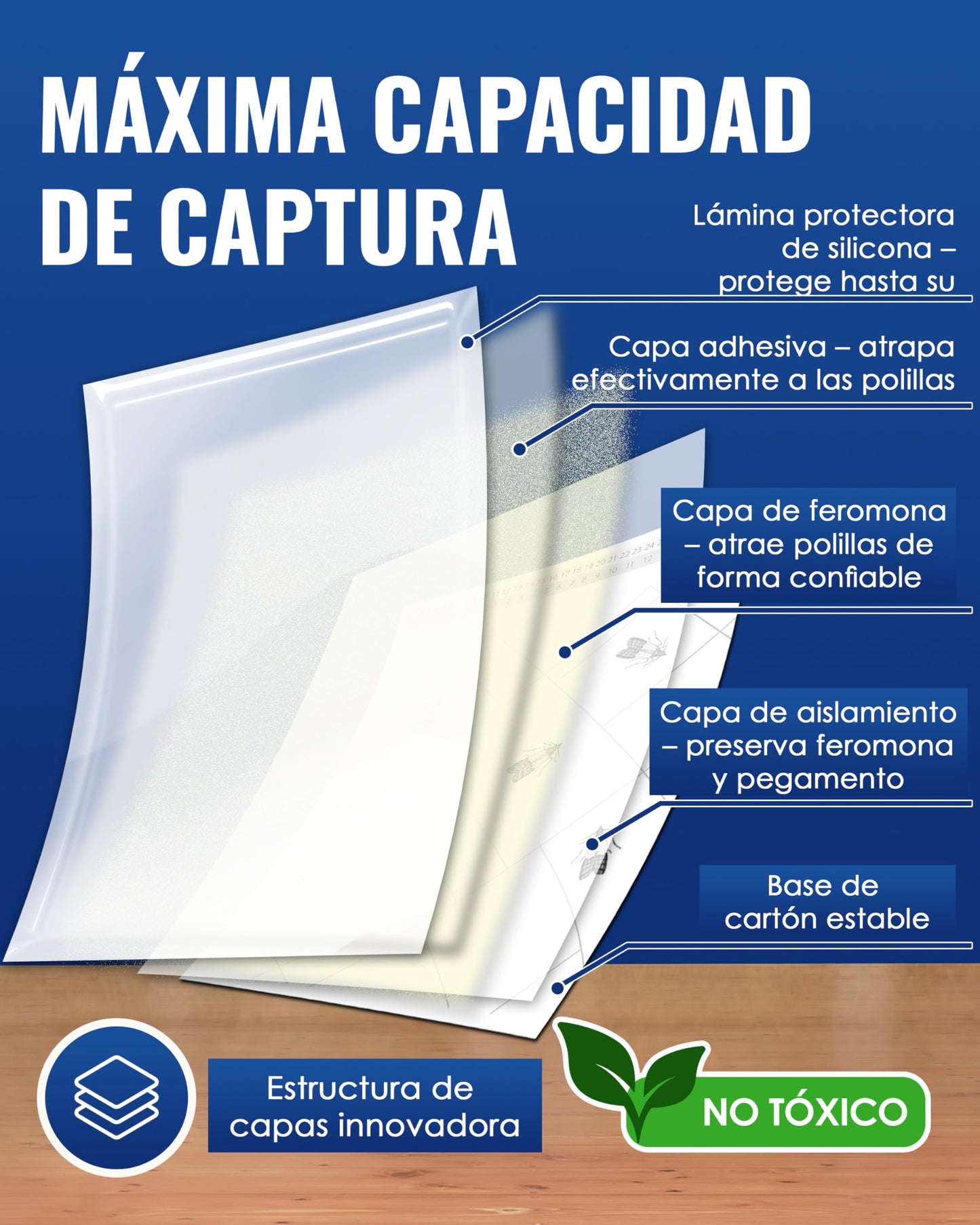 PIC Trampa Polillas Alimentos - 12x Trampas para Polillas de la Comida - Antipolillas Cocina Alimentos - Trampas Adhesivas Eficaces para Determinar la Infestación de Polillas de la Comida