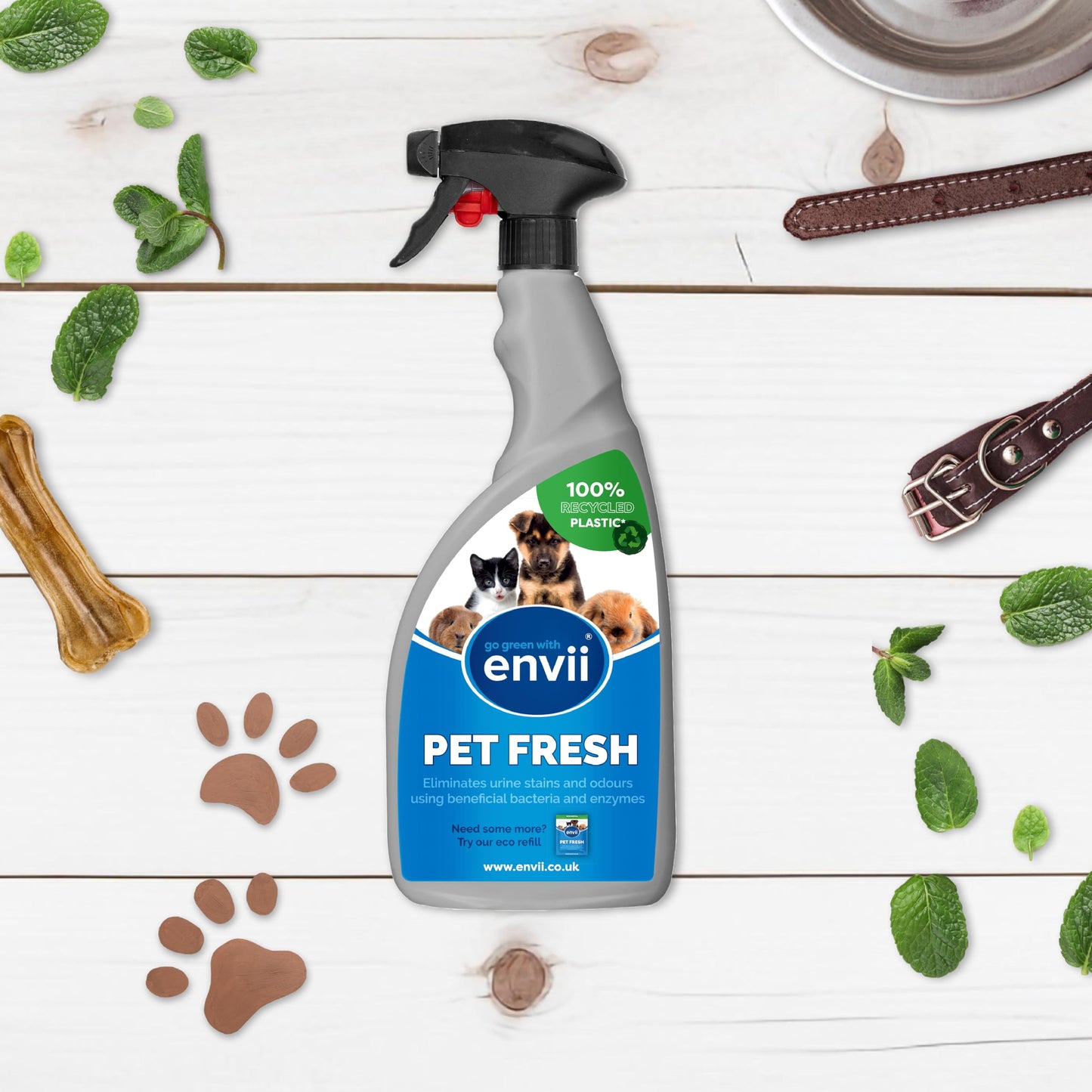 envii Pet Fresh - Limpiador Enzimático Orina Perros y Gatos - Neutralizador de Olores Orina Mascotas (750 ml)