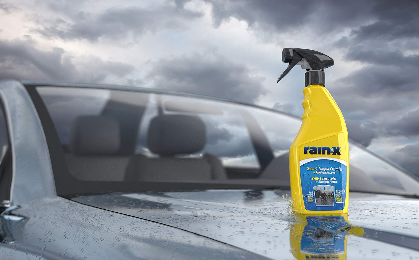 Rain-X Limpiaparabrisas 2 en 1 - Repelente de Lluvia - Limpieza sin Rayas - Protección contra Suciedad, Nieve e Insectos - 500 ml