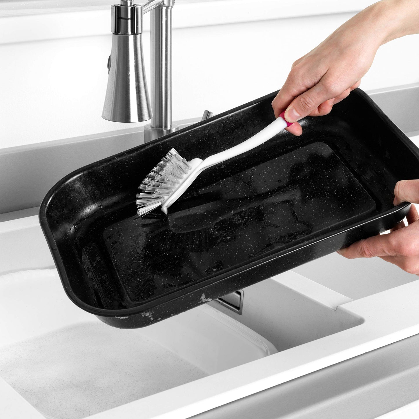 Kleeneze KL082473UFEU7 Cepillo Para Fregar Antibacteriana Tratado Con Fosfato De Plata, Multifunional Con Mango Ergonómico Para Limpiar Platos, Utensilios De Cocina, Duchas Y Hornos Con Facilidad