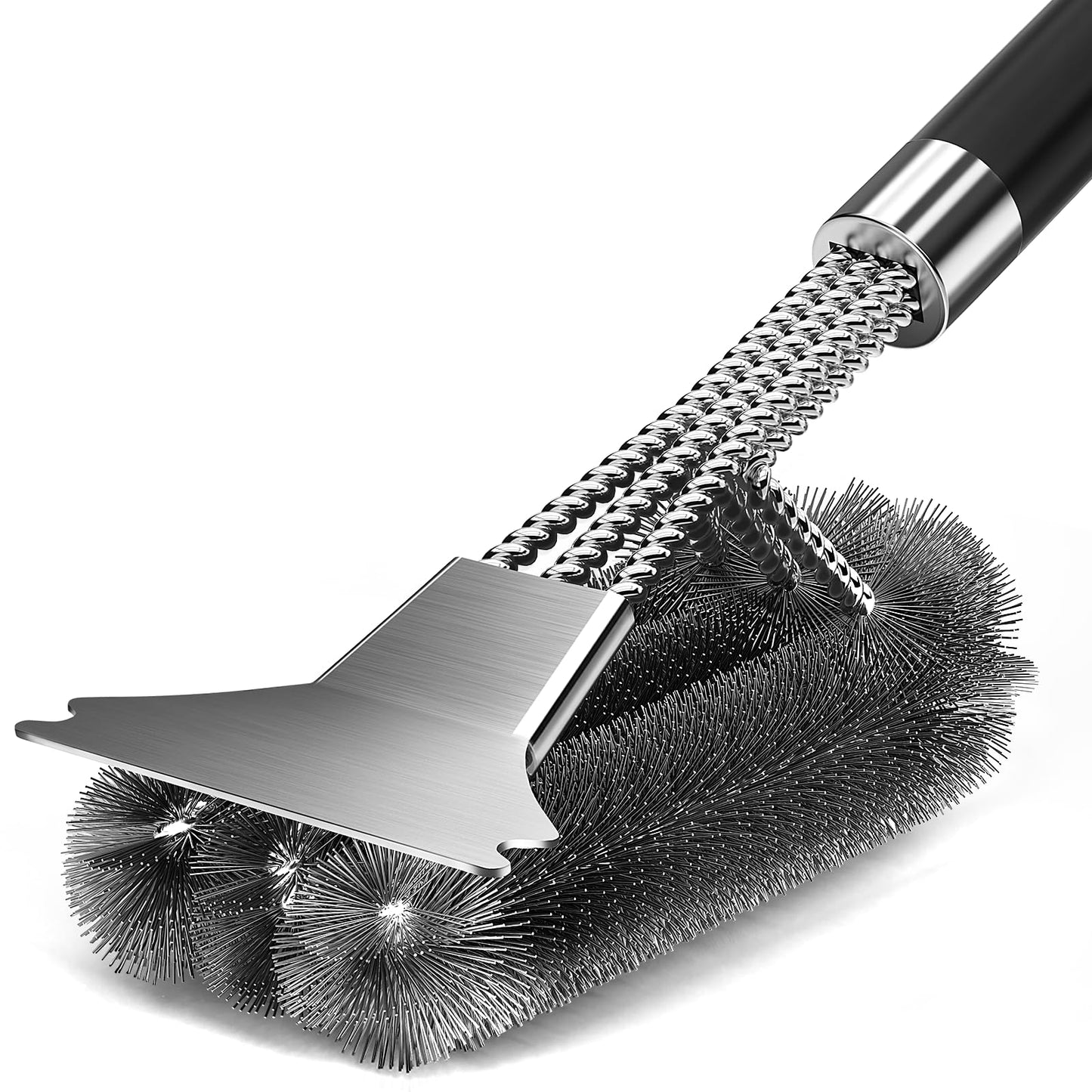 VDISRR Cepillo para Parrilla con raspador de cerdas de Acero Inoxidable, Cepillo para Parrilla de 18"Accesorios para Parrilla para Porcelana, carbón, Gas, Parrilla eléctrica, para Regalo para Hombres