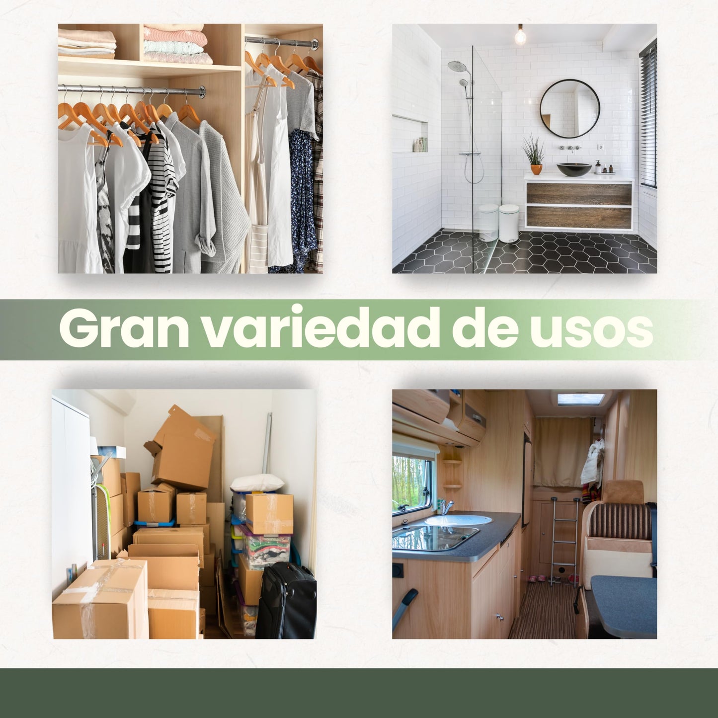 KAI KOA – 10 Bolsas Antihumedad para Armarios y Cajones + Caja de Almacenaje | Absorben Humedad, Eliminan Olores y Previenen Moho en la Ropa