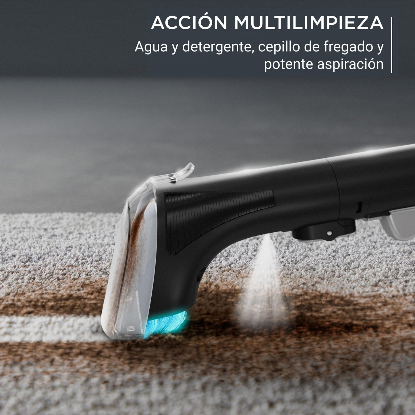 Rowenta Clean It, Aspirador de tapicerías multiuso, Gran depósito extraíble de 1,8 L de agua limpia y 1,5 L de agua residual, Diseño compacto, 12,5 kPa, 400 W, Autolimpieza, Blanco y Negro, IN5010