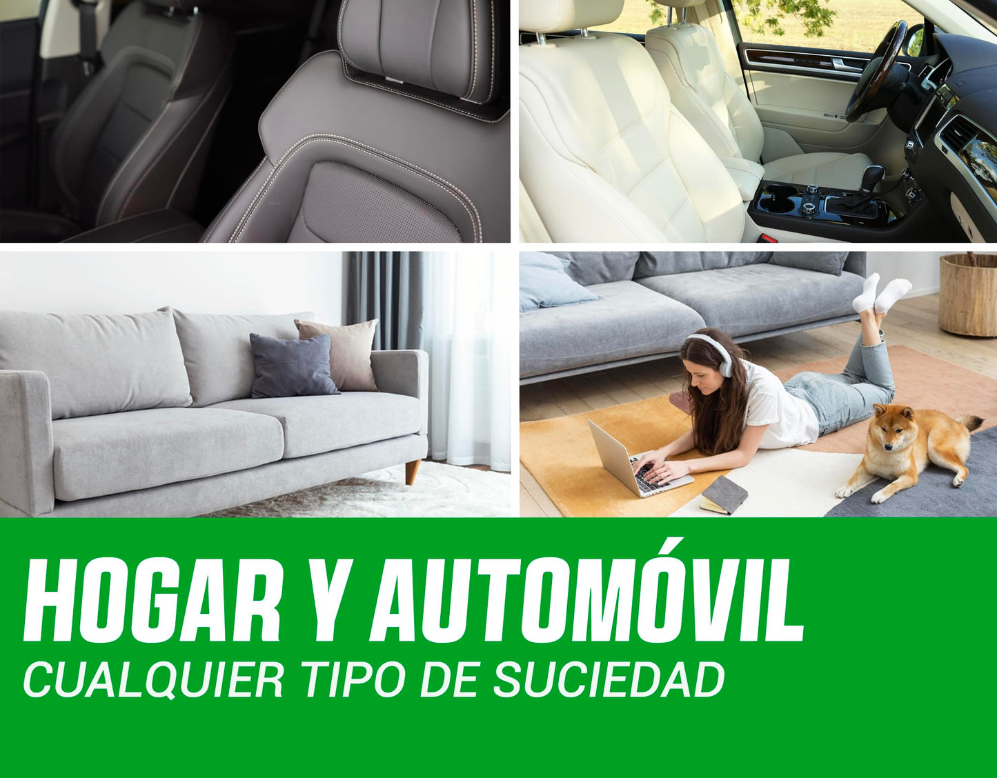 EQM - ECO-113 - Limpia Tapicerías Coche Profesional - 5L - Tela, Cuero y Alcantara - Elimina Manchas y Malos olores - Ideal para alfombras, tapicerías, moquetas, Cinturones de Seguridad