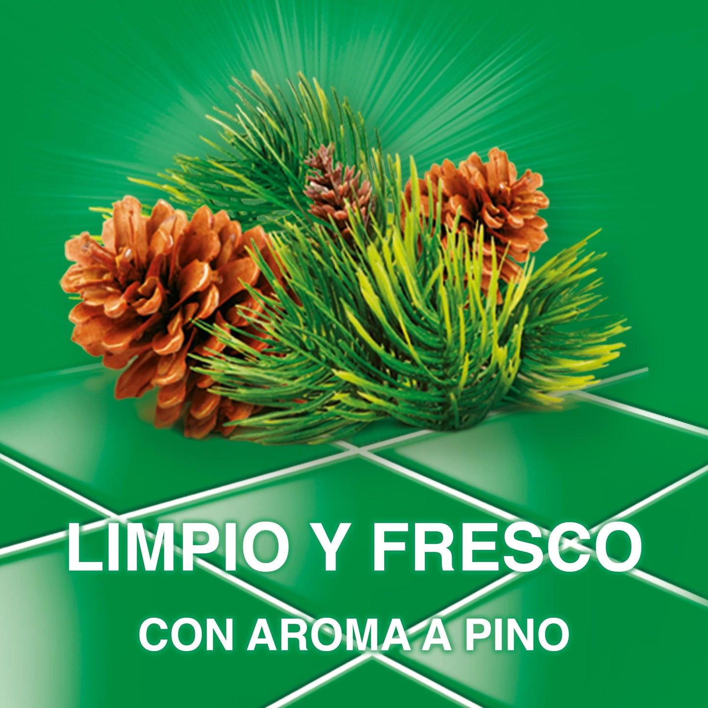 Ajax Pino Limpiador para el Hogar, 1.25 L , Acción Doble Tornado de Limpieza, Elimina la Suciedad, Fragancia de Limpieza Duradera, Fórmula Ecológica, Botella y Tapón Reciclables