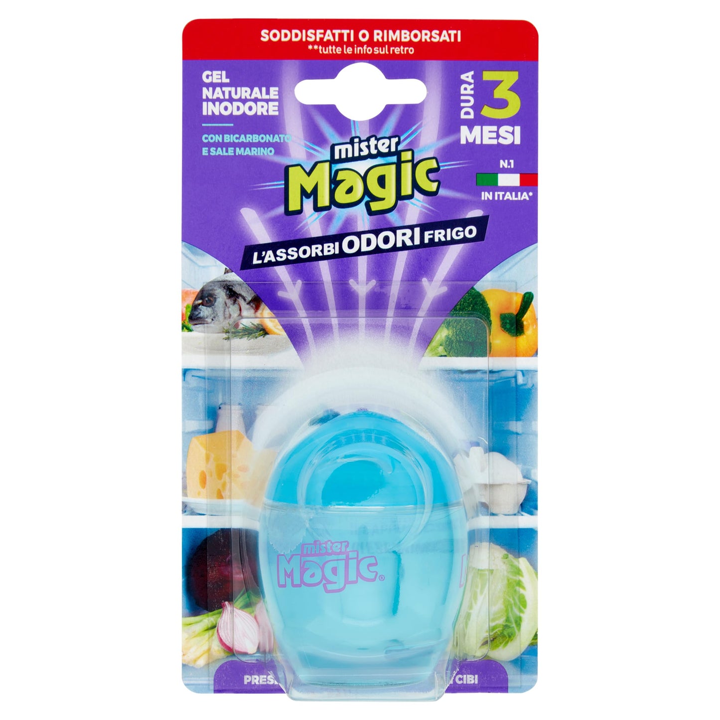 Mr Magic - Huevo Absorbe olores para nevera con bicarbonato y sal marina - Mantiene el aroma de los alimentos - Dura hasta 3 meses