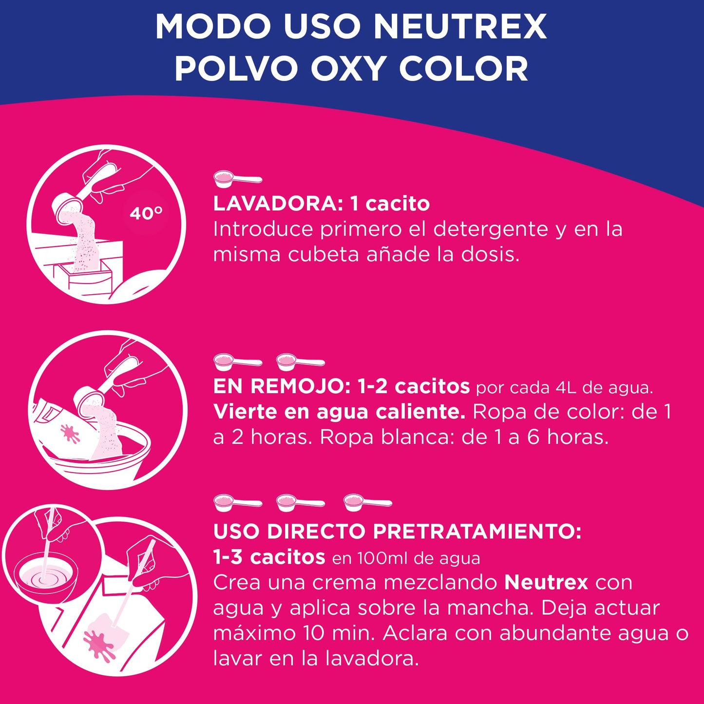 Neutrex Oxy Color Quitamanchas en Polvo, 16 Lavados