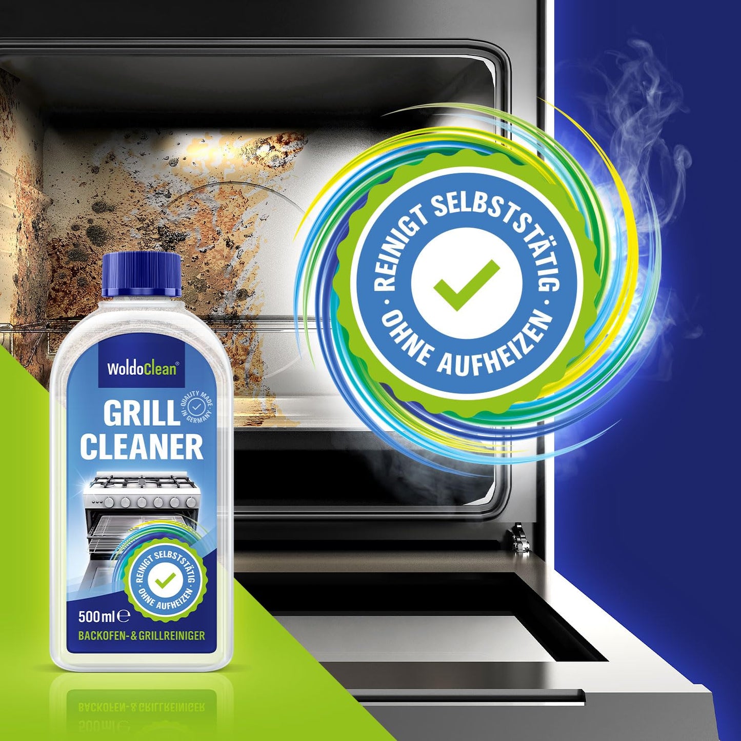Grasa y limpiador de horno en gel 500 ml - elimina la grasa incrustada automáticamente sin necesidad de calenta