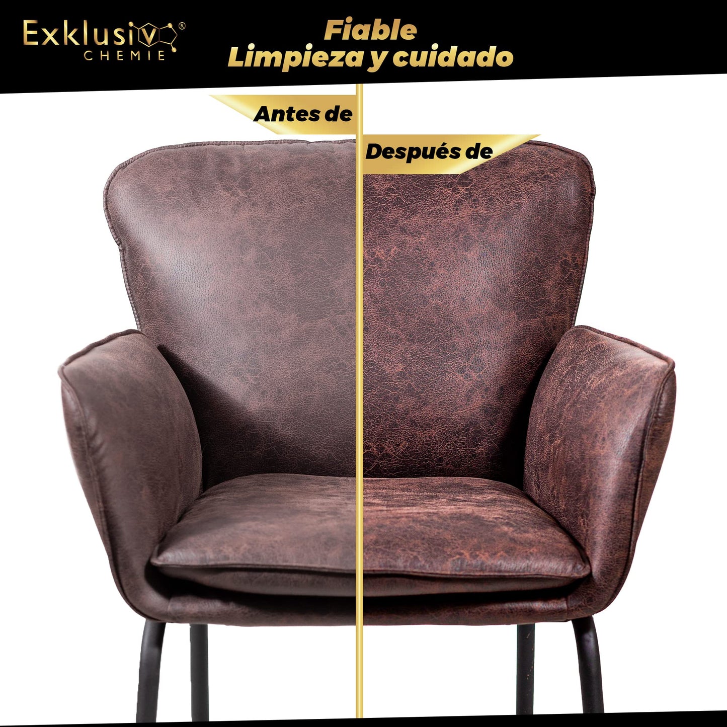 Exklusiv Chemie® Cuidado y Limpieza del Cuero de los Muebles | Cuidado de los Muebles | Cuidado del Cuero | Pulido del Cuero para Muebles de Cuero, sofás de Cuero y sofás | 500 ml