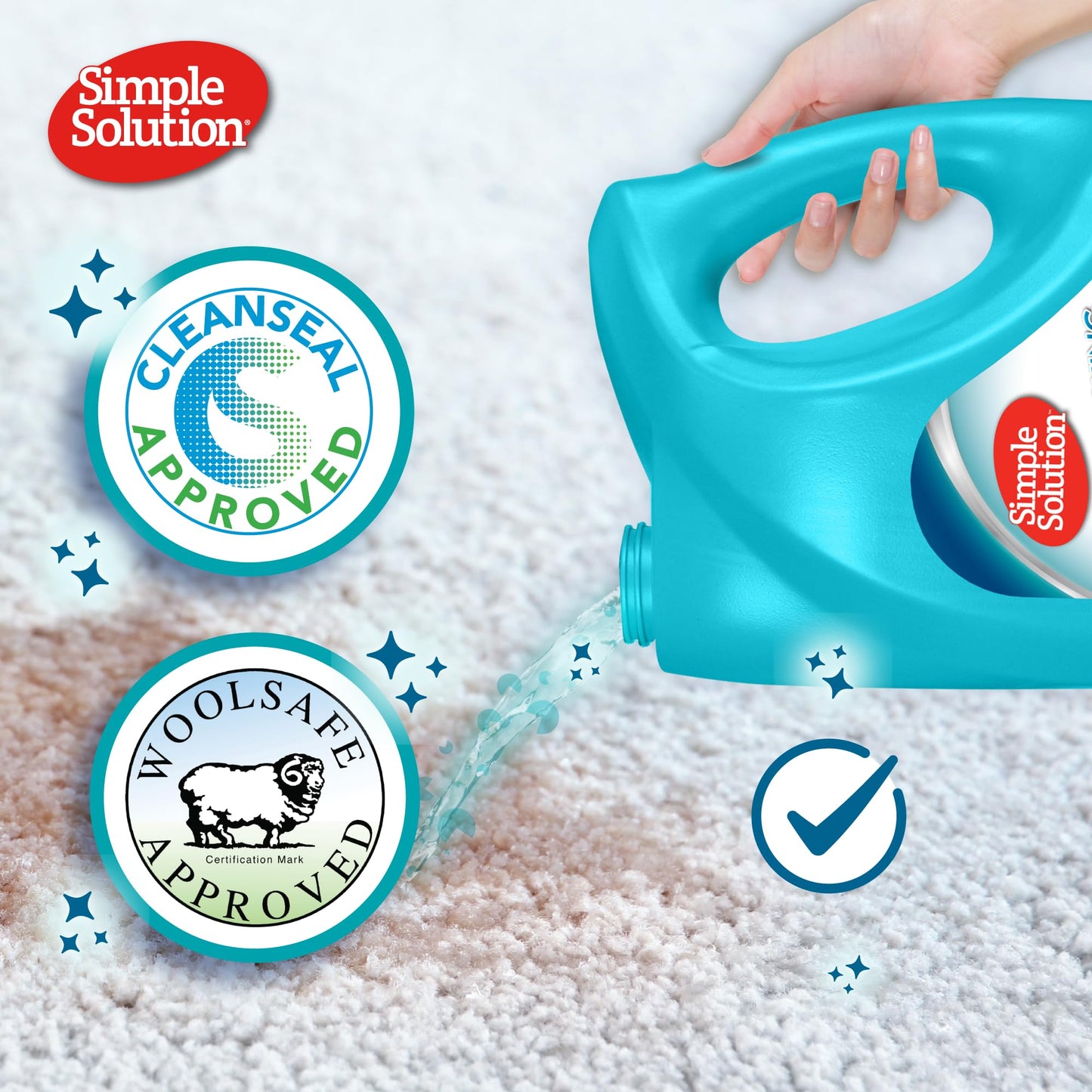 Simple Solution Removedor de Manchas y Olores para Perros, Limpiador Enzimático con Poder Limpiador Pro-Bacterias, Fresh, 4 Litros