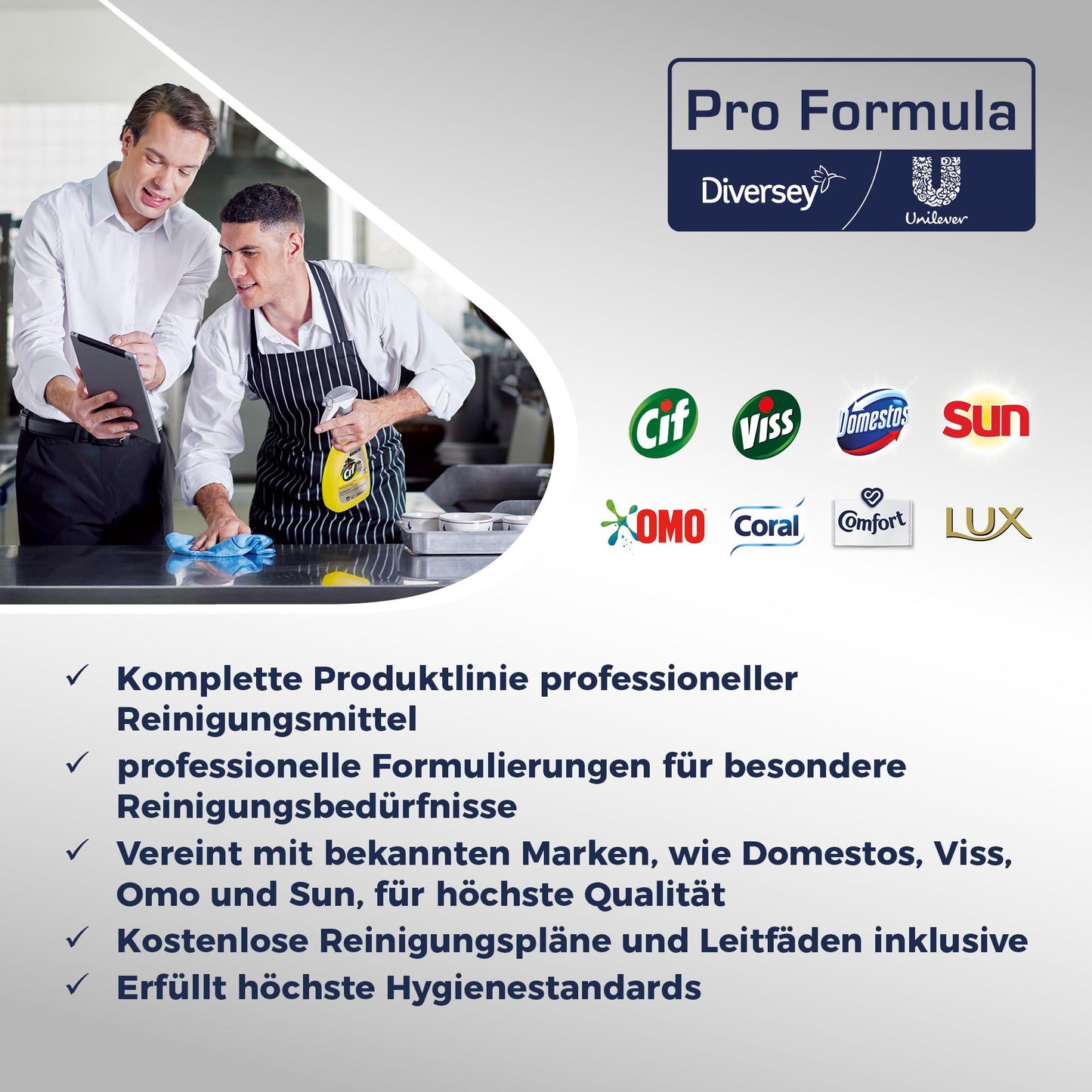 Cif Professional de acero inoxidable y cristal cocina 7518294 con contador limpiador fragancia libre para lebensmittelverarbeitende zonas, 0,75 litros