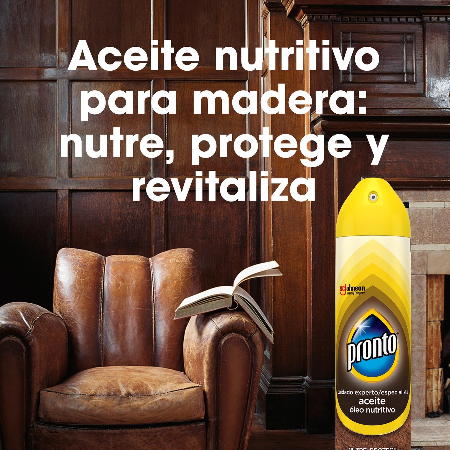 Pronto Revitaliza Aerosol para muebles con aceites nutritivos, Antipolvo y Abrillantador, 250 ml, El embalaje puede variar