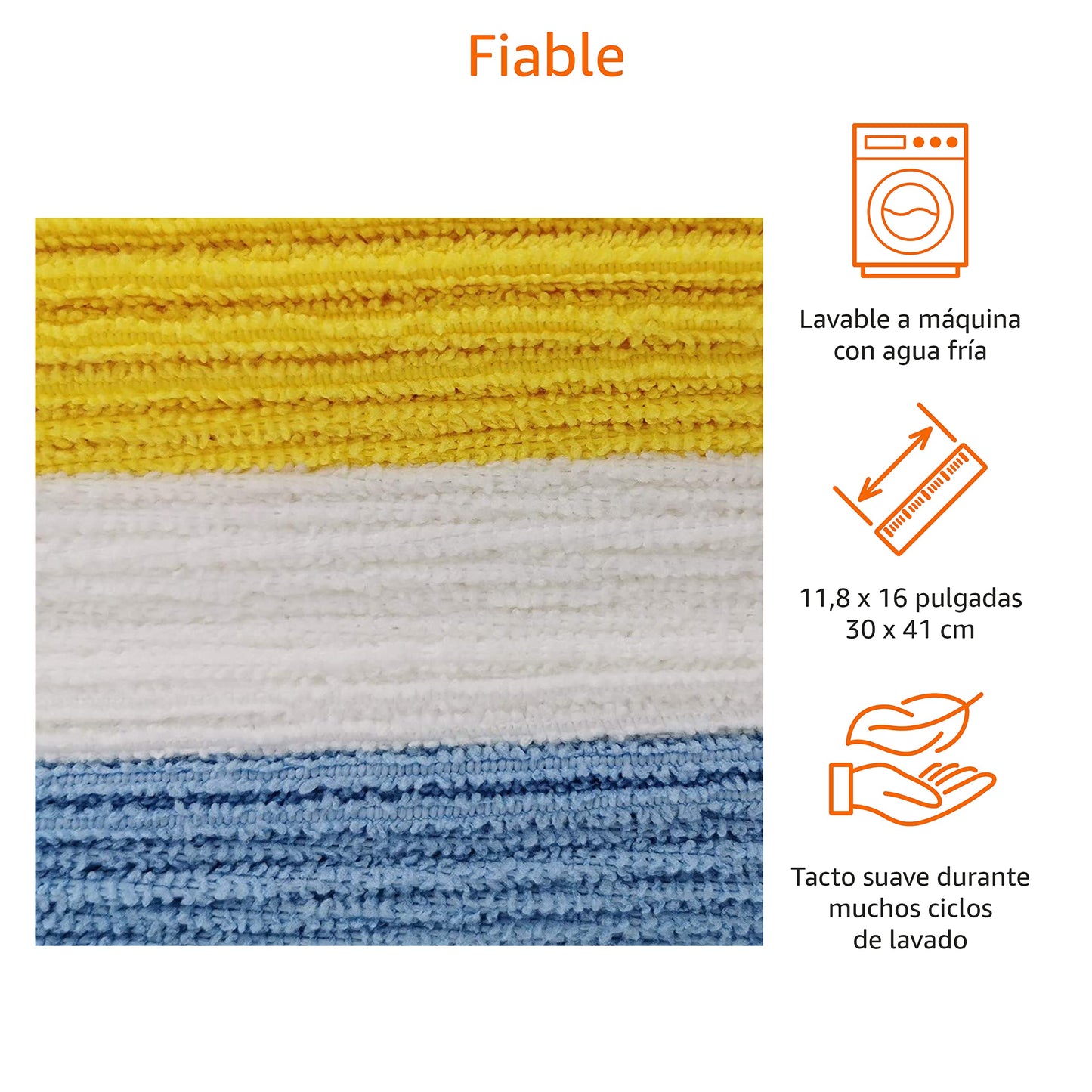 Amazon Basics - Paño de limpieza de microfibra, 30.5 cm x 40.5 cm, 24 unidades, Multicolor