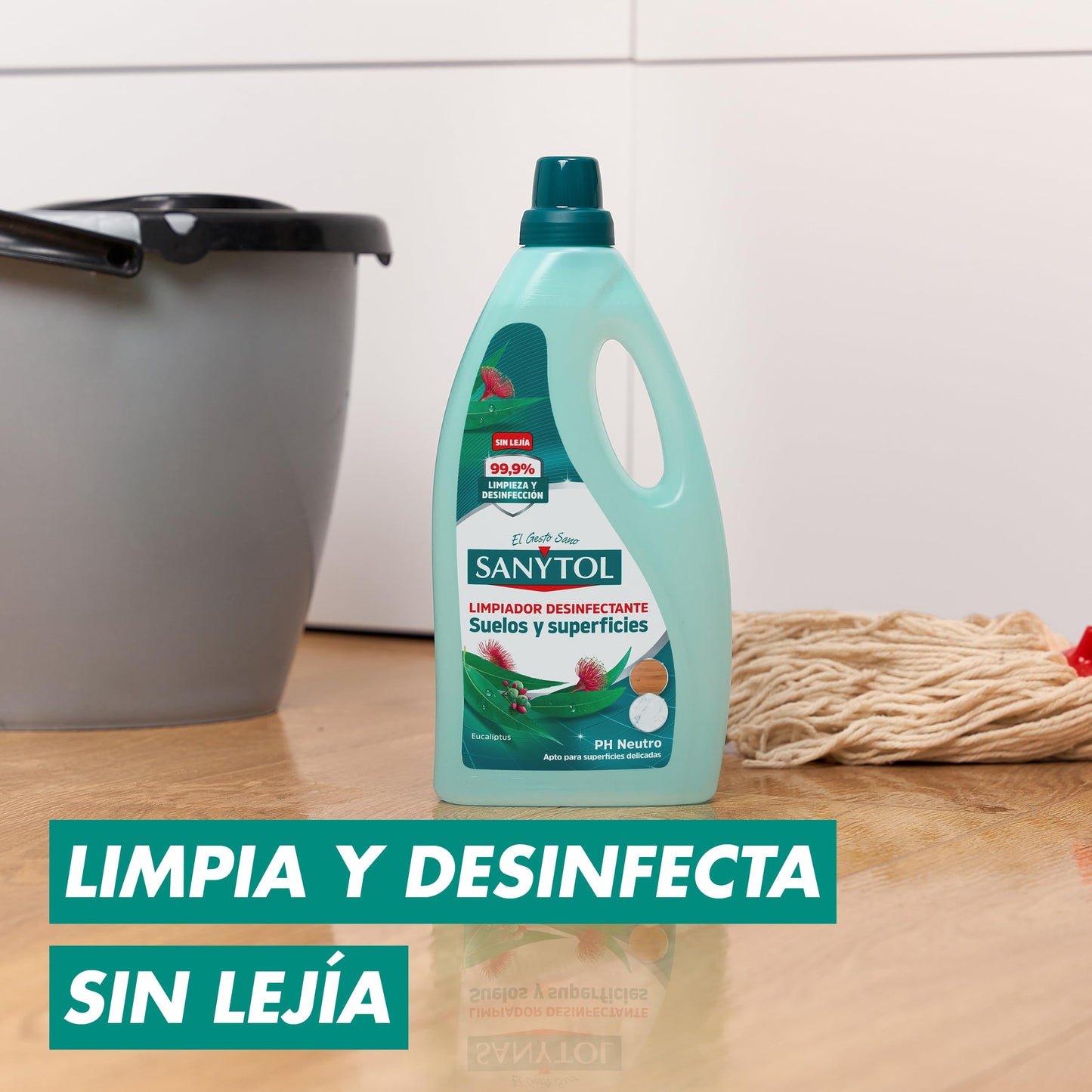 Sanytol – Botella Desinfectante Limpiahogar - Pack de 4 x 1.200 ML = 4,8L