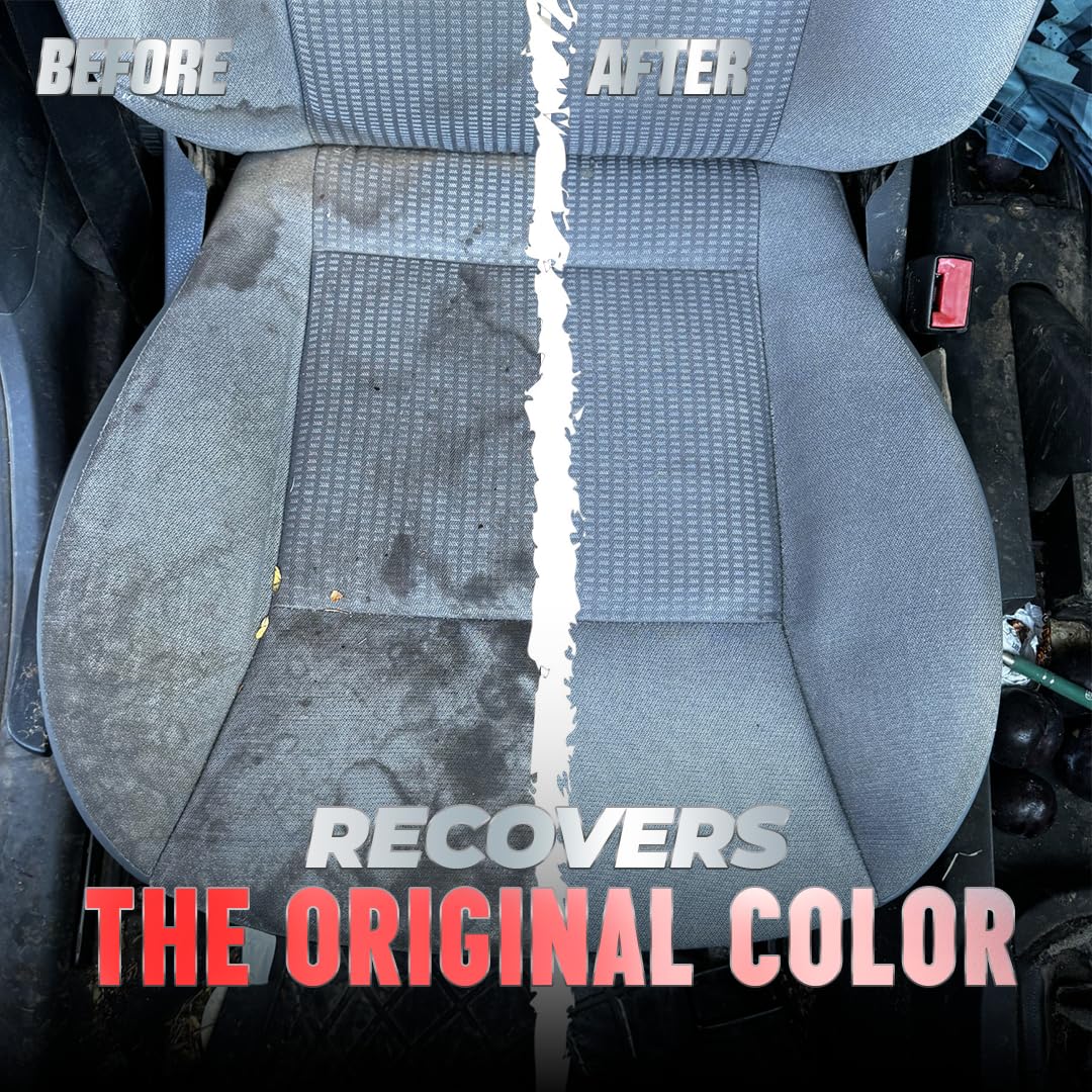BassMotor Limpia Tapicería Textil para Asientos y Alfombrillas Coche, Limpiador Interior Tejidos de Coches con Cepillo Incluido Uso Fácil Aroma Fresco - Ultimate Interior 500ml + Cepillo