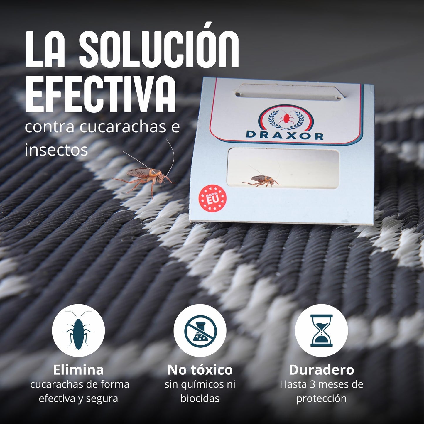 DRAXOR 28 trampas cucarachas;Mata cucarachas;cucarachas Eliminar Siempre;Veneno para cucarachas;Mata cucarachas Potente Profesional;Trampa cucarachas;Anti cucarachas;trampas para cucarachas;