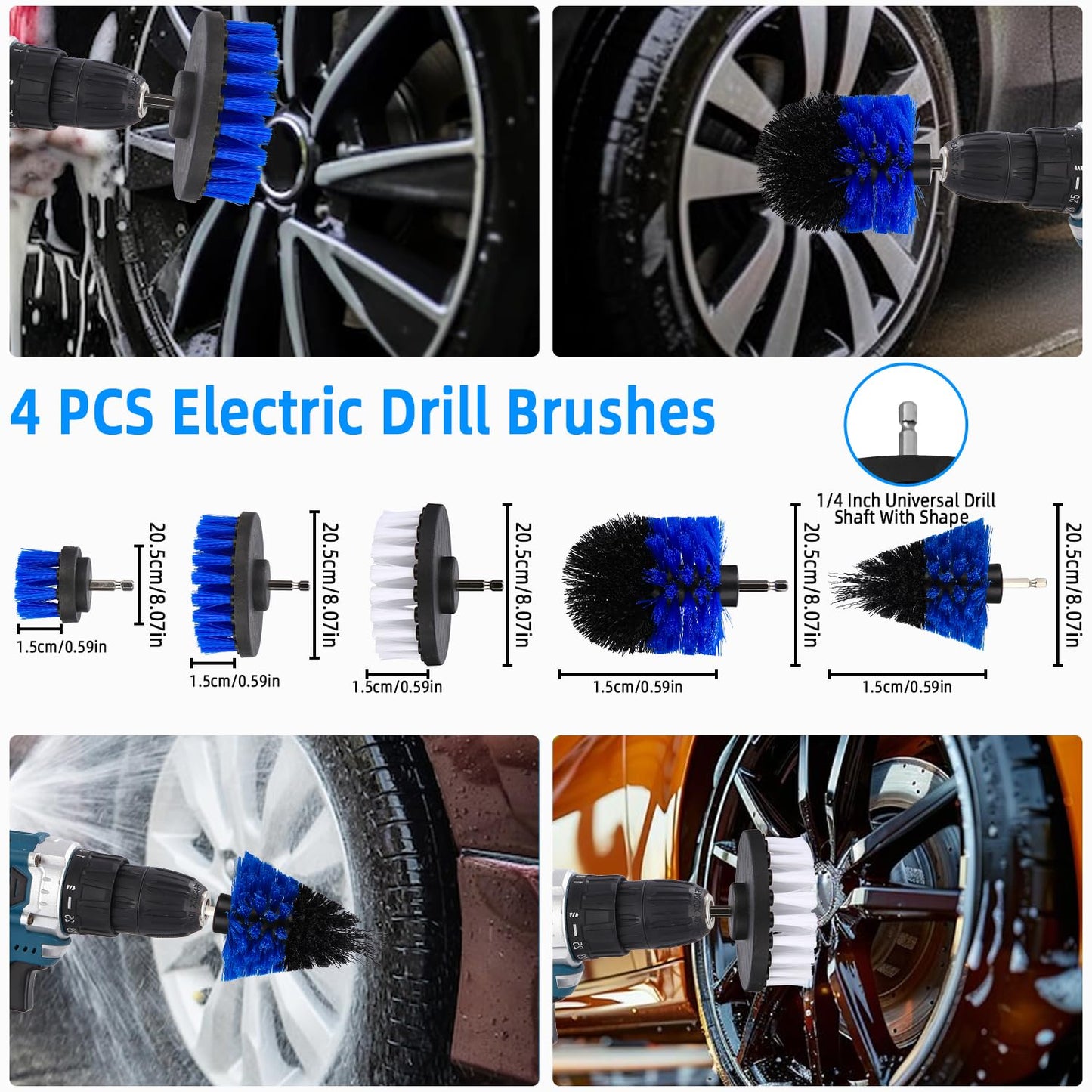 Kit Limpieza Coche, Práctica Bolsa de Transporte Incluida,30 Piezas Cepillo Limpieza Coche,Kits de Limpieza para la Limpieza del automóvil,Kit Detailing Coche, Incluye Cabezal, paño de Limpieza, etc.