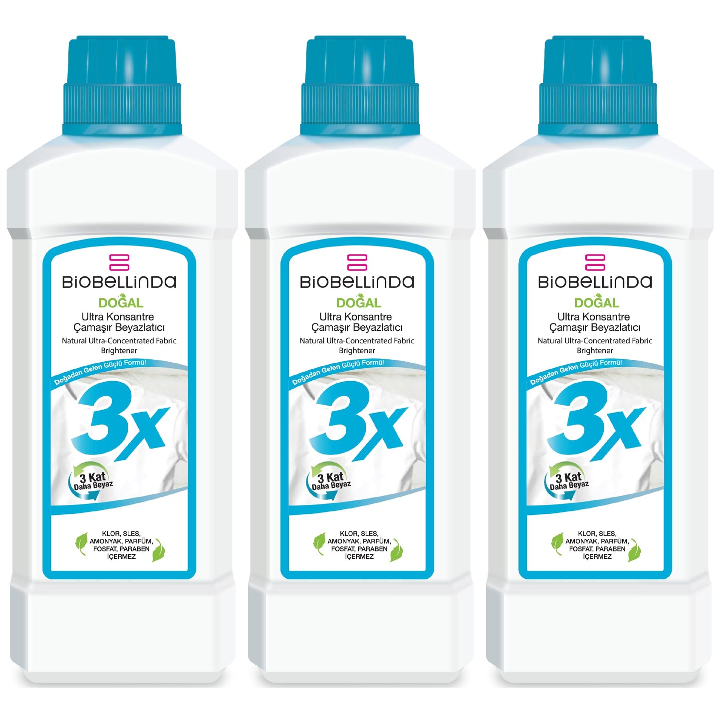 Biobellinda Juego de 3 blanqueadores textiles ultraconcentrados, 750 g, blanqueador para ropa blanca brillante y colorida, contra manchas persistentes, limpiador higiénico
