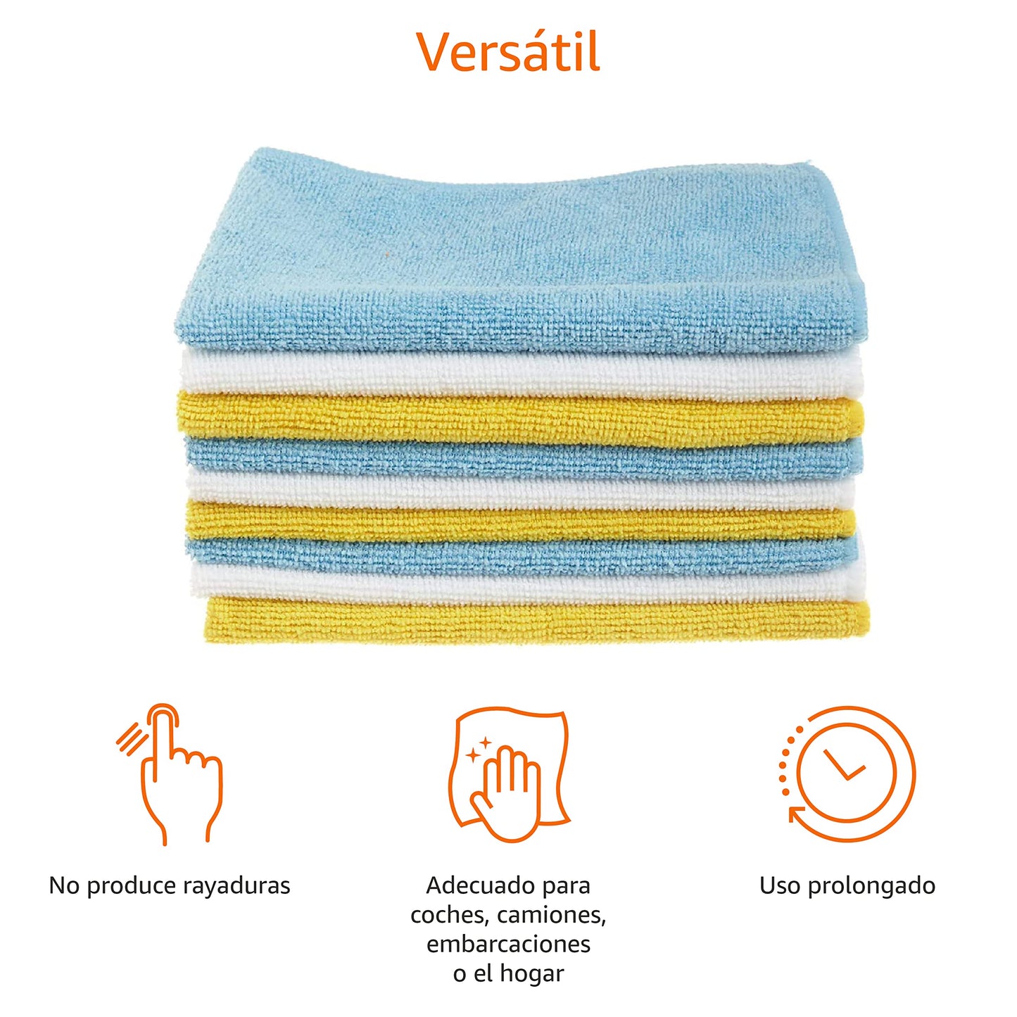 Amazon Basics - Paño de limpieza de microfibra, 30.5 cm x 40.5 cm, 24 unidades, Multicolor