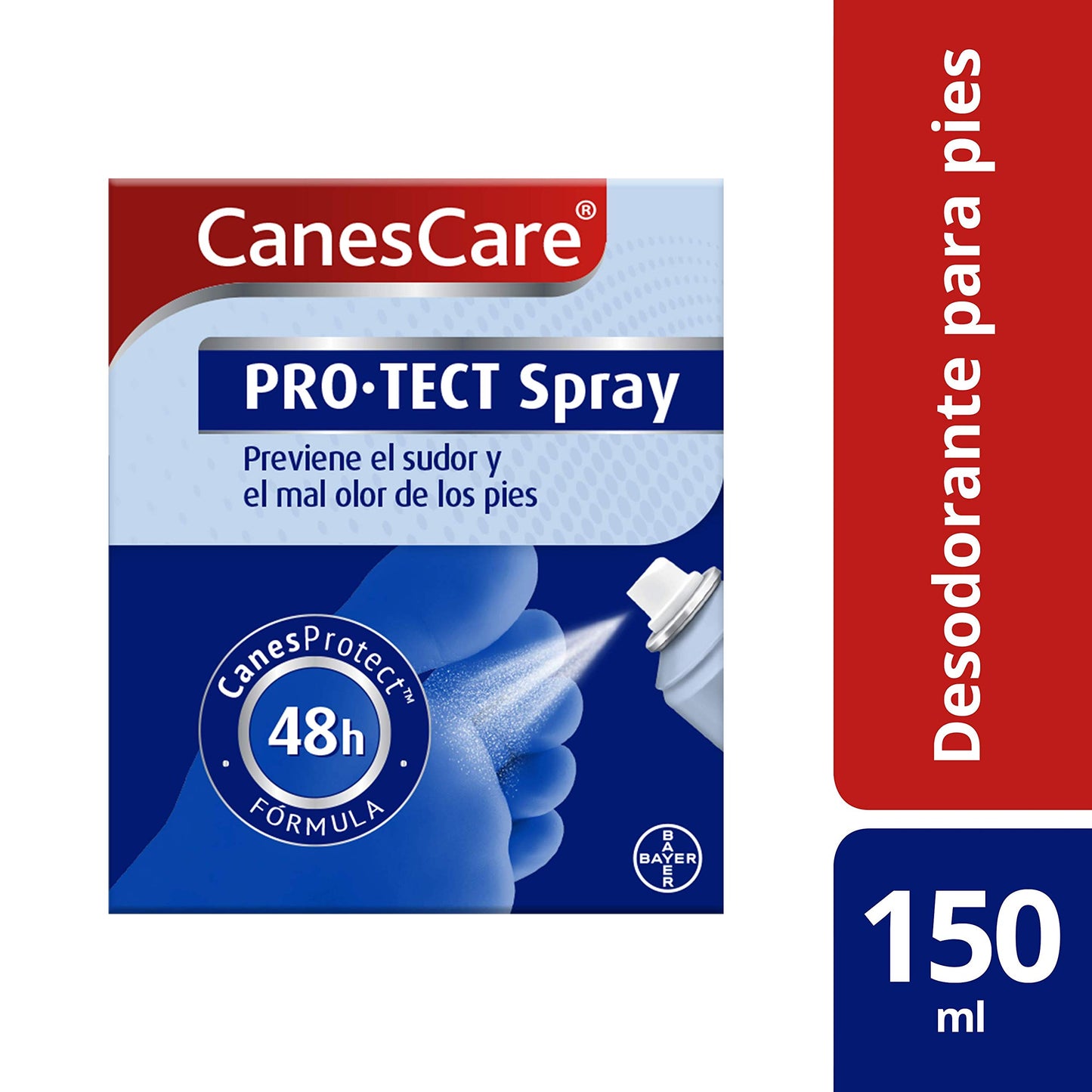 CanesCare Pro·tect Spray Desodorante Pies, Reduce el Sudor Excesivo y Elimina el Mal Olor, Protección de Larga Duración, 150 ml (Paquete de 2)
