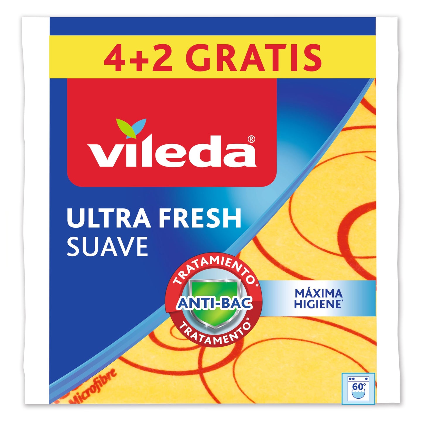 Vileda 142010 - Bayetas Suaves, 30% microfibras, 4 Unidades + 2 Unidades Gratis