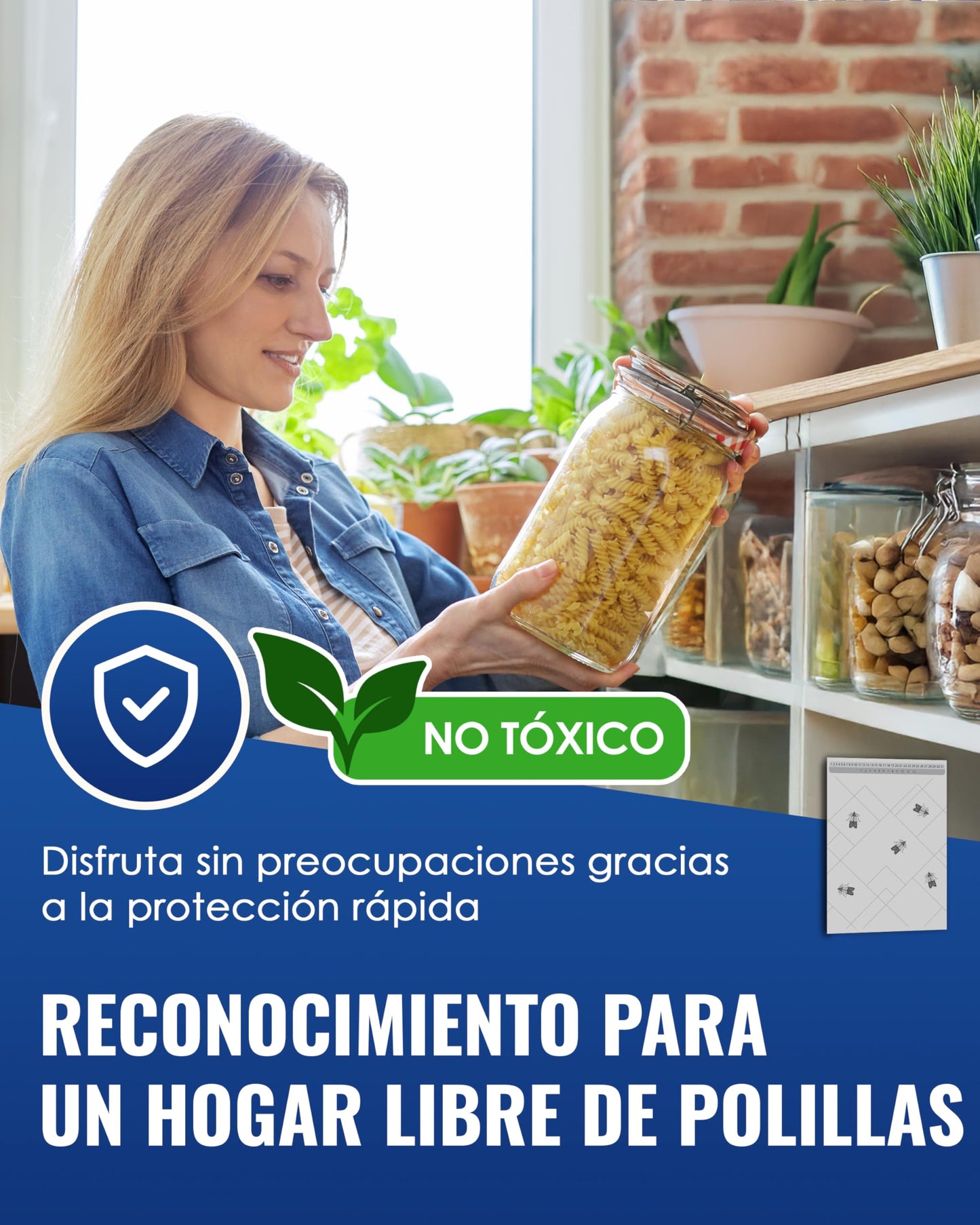 PIC Trampa Polillas Alimentos - 12x Trampas para Polillas de la Comida - Antipolillas Cocina Alimentos - Trampas Adhesivas Eficaces para Determinar la Infestación de Polillas de la Comida
