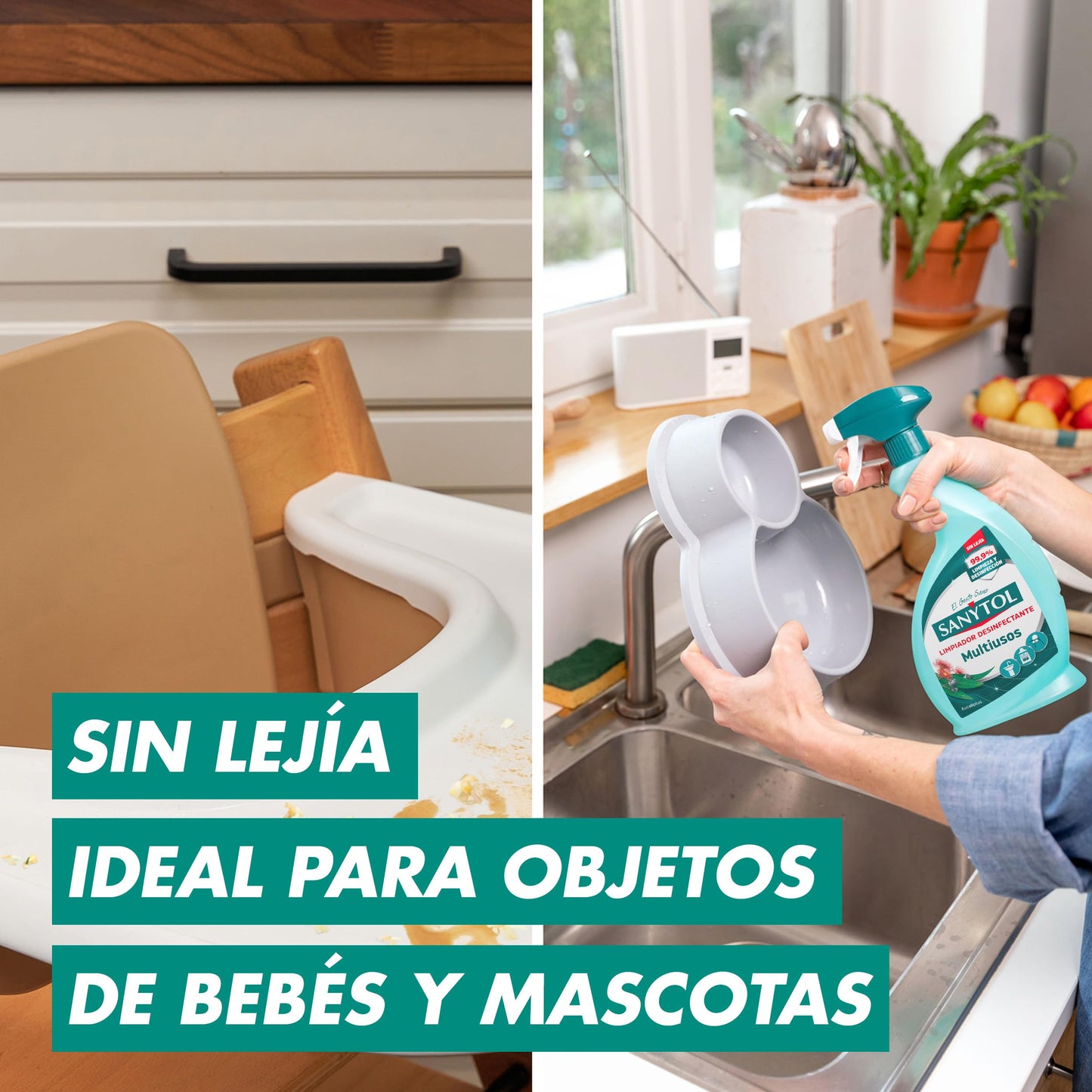 Sanytol - Limpiador Desinfectante Multiusos - Pack de 4 x 750 Ml = 3L