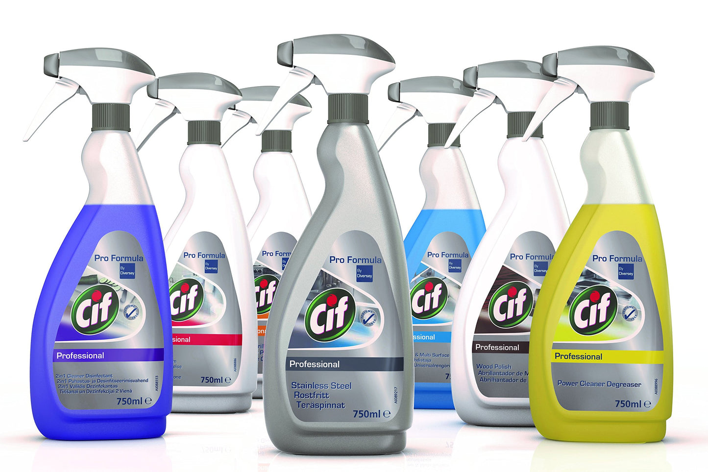 Cif Professional de acero inoxidable y cristal cocina 7518294 con contador limpiador fragancia libre para lebensmittelverarbeitende zonas, 0,75 litros