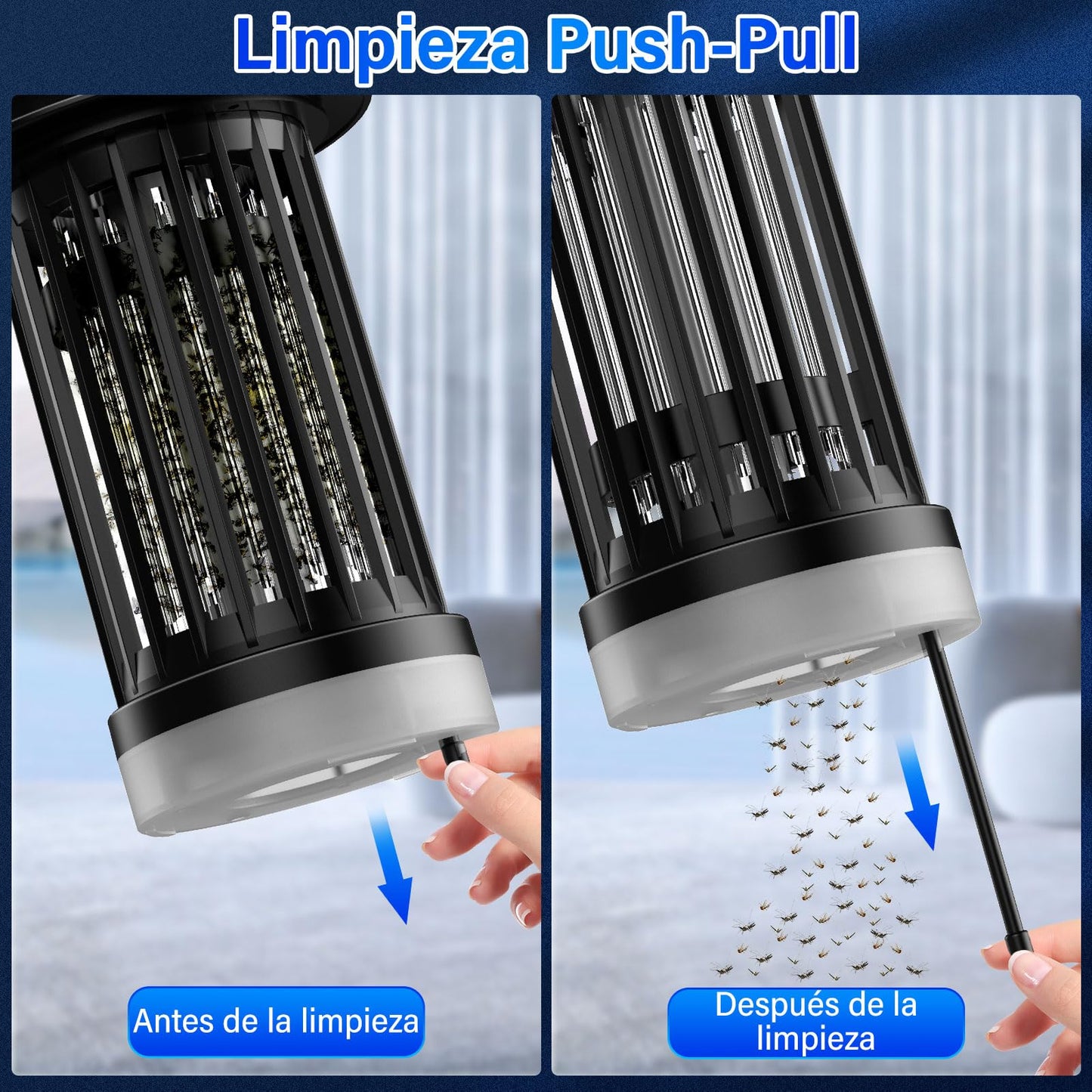 PALONE Lampara Antimosquitos IluminacióN Recargable Atrapa Moscas Atrapa Mosquitos USB LED Potente, Adecuado para Dormitorio, JardíN, Camping, Interior y Exterior.