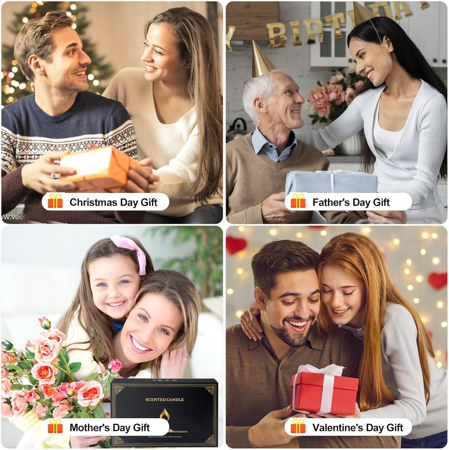 Dsclavacy Velas perfumadas de regalo para mujer, juego de 8 velas de 3.4 onzas, cera de soja natural, Velas Aromaticas para cumpleaños