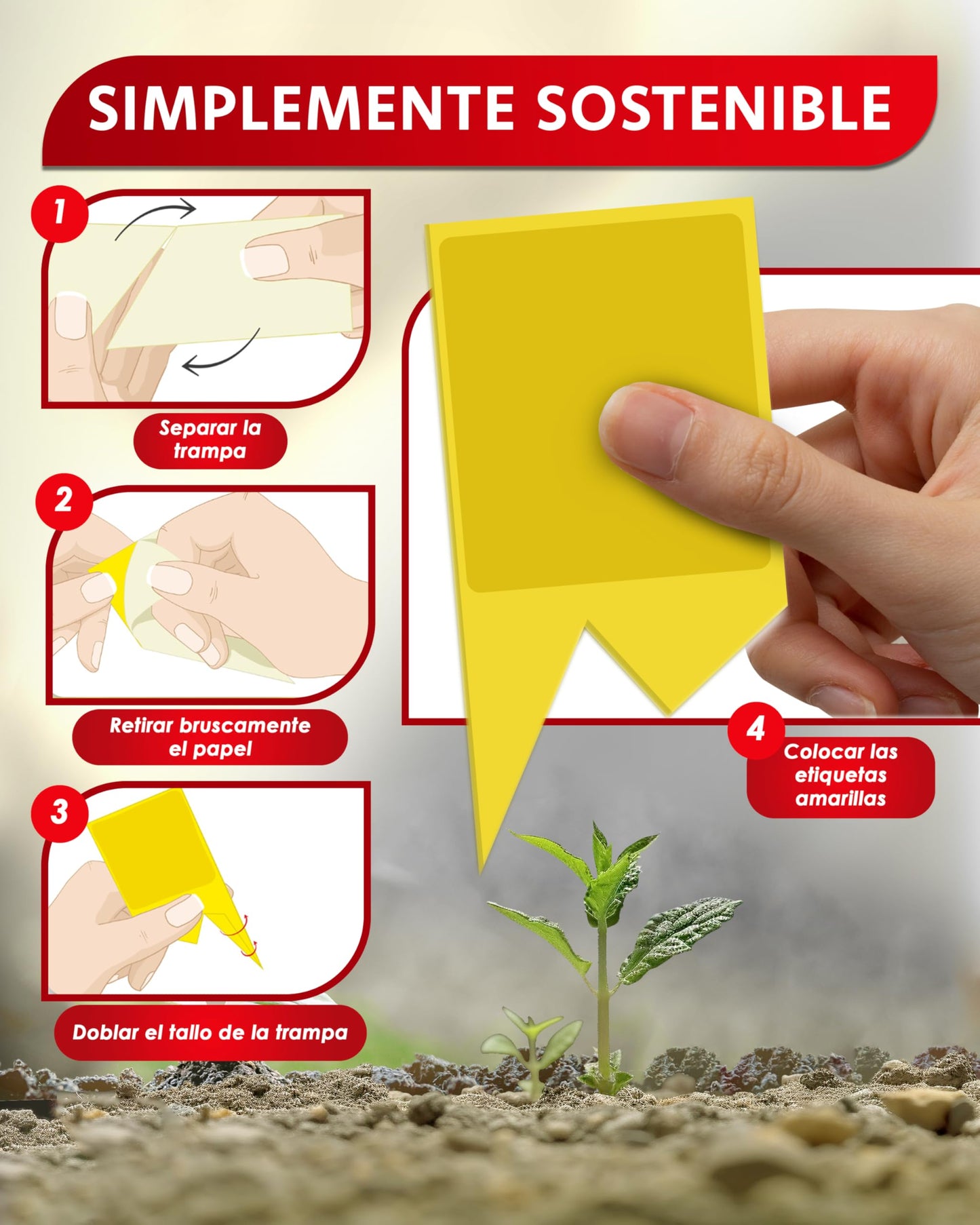 PIC Trampas Cromaticas Amarillas contra para Mosquito del Mantillo - 60x Pegatinas Trampas para Mosquitos, Eficaz Trampa Mosquitos No Tóxica, Ideal para Plantas De Interior contra Moscas pequeños