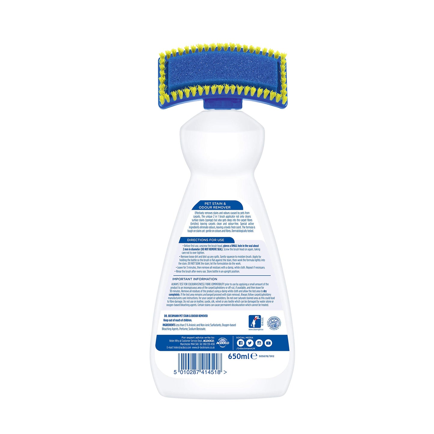 Dr Beckmann Pet Stain & Odour Remover (for Carpet & Upholstery) Multicolor