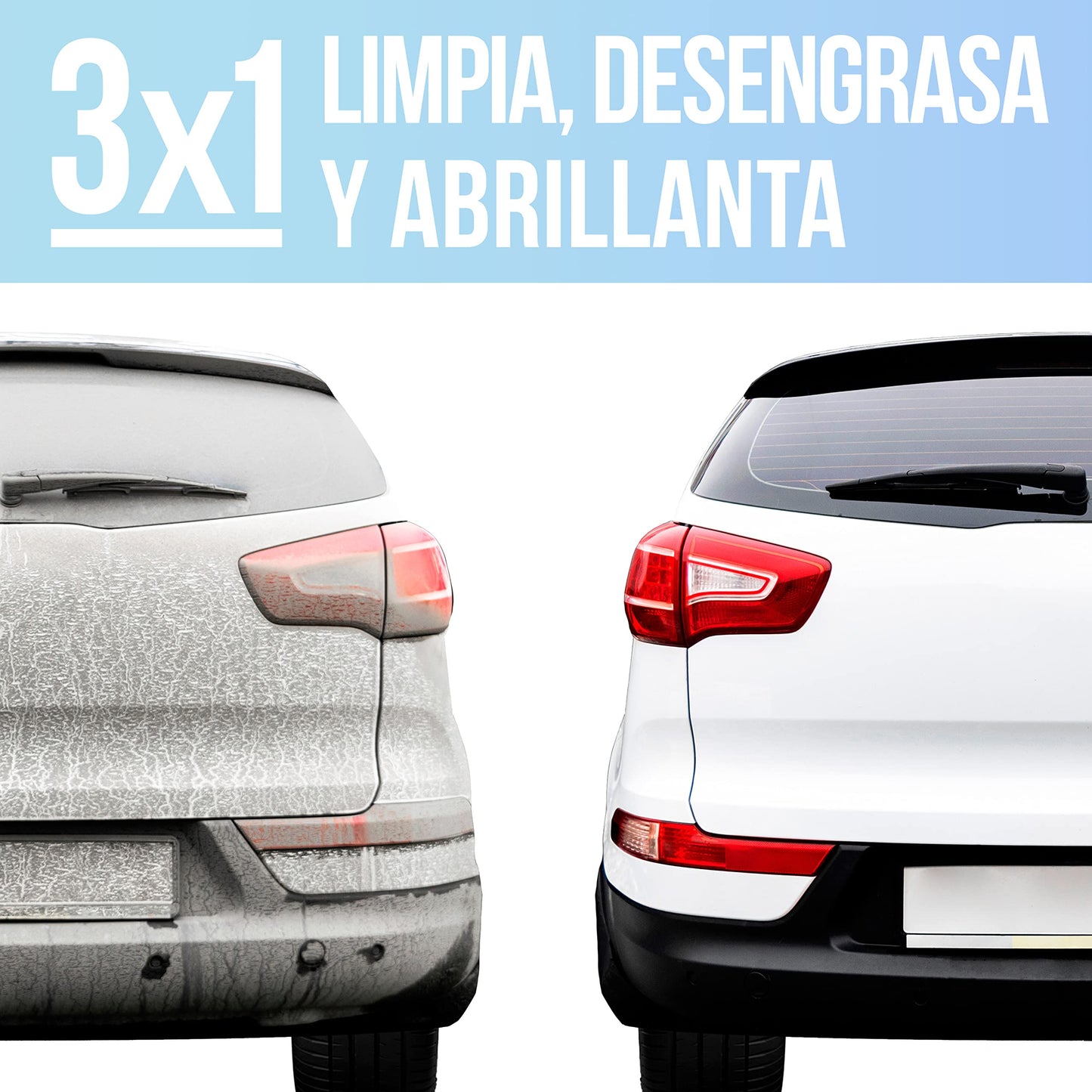 Limpieza De Coche Profesional En Seco Con Cera De Carnauba - Potente Tratamiento Cerámico Para Coche Y Moto. Limpiador Y Abrillantador De Exterior Sin Agua, Rapido. C/Bayeta Incluida. Detailing
