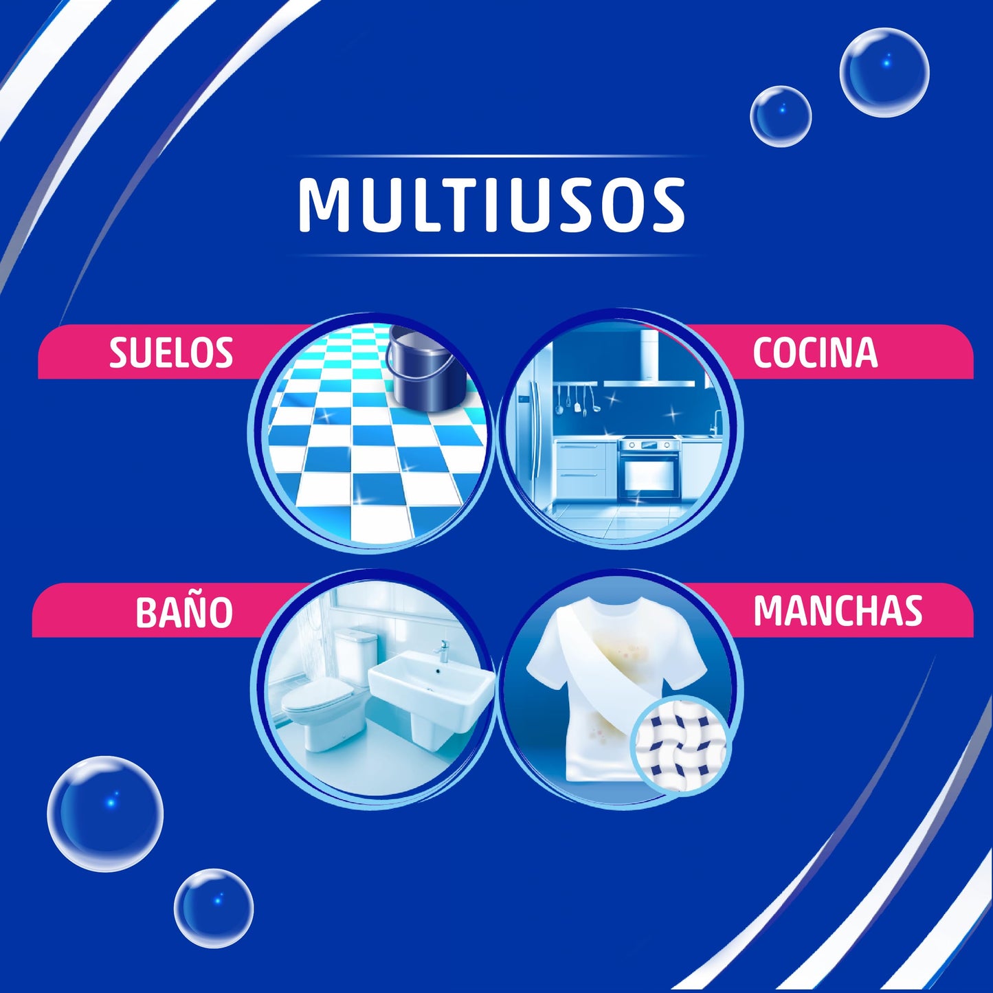 Asevi Limpiador Multiusos Oxy Active - Limpiador Multiusos con Oxígeno Activo - Limpiador de Superficies - Limpiador Textiles con Manchas Difíciles - Aroma Fresco - Envase de 1100 ml