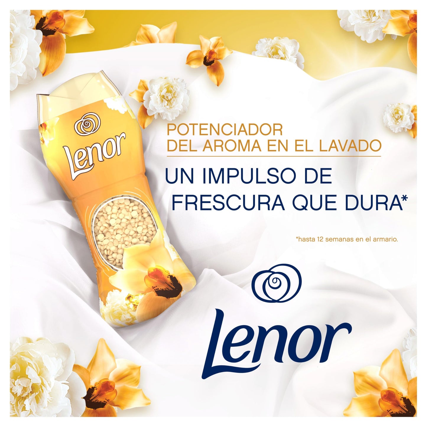 Lenor Classics Orquidea Dorada, Perlas Lavadora Perfumadas 93 Lavados (6 x 210 g), Perlas Suavizante Para Ropa, Potenciador de Frescor para el Lavado