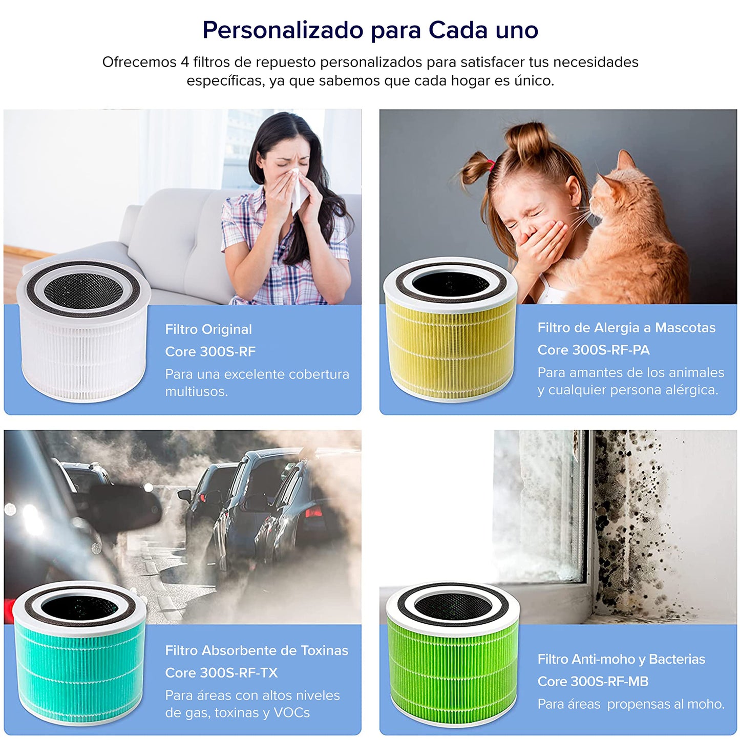 LEVOIT Purificador de Aire con Filtro HEPA, CADR 195m³/h a 41㎡, Compatible Alexa y APP, Modo Inteligente, 22dB Modo de Sueño Elimina 99.97% de Alergia Polen Ácaros Humo Pelo de Mascota Blanco