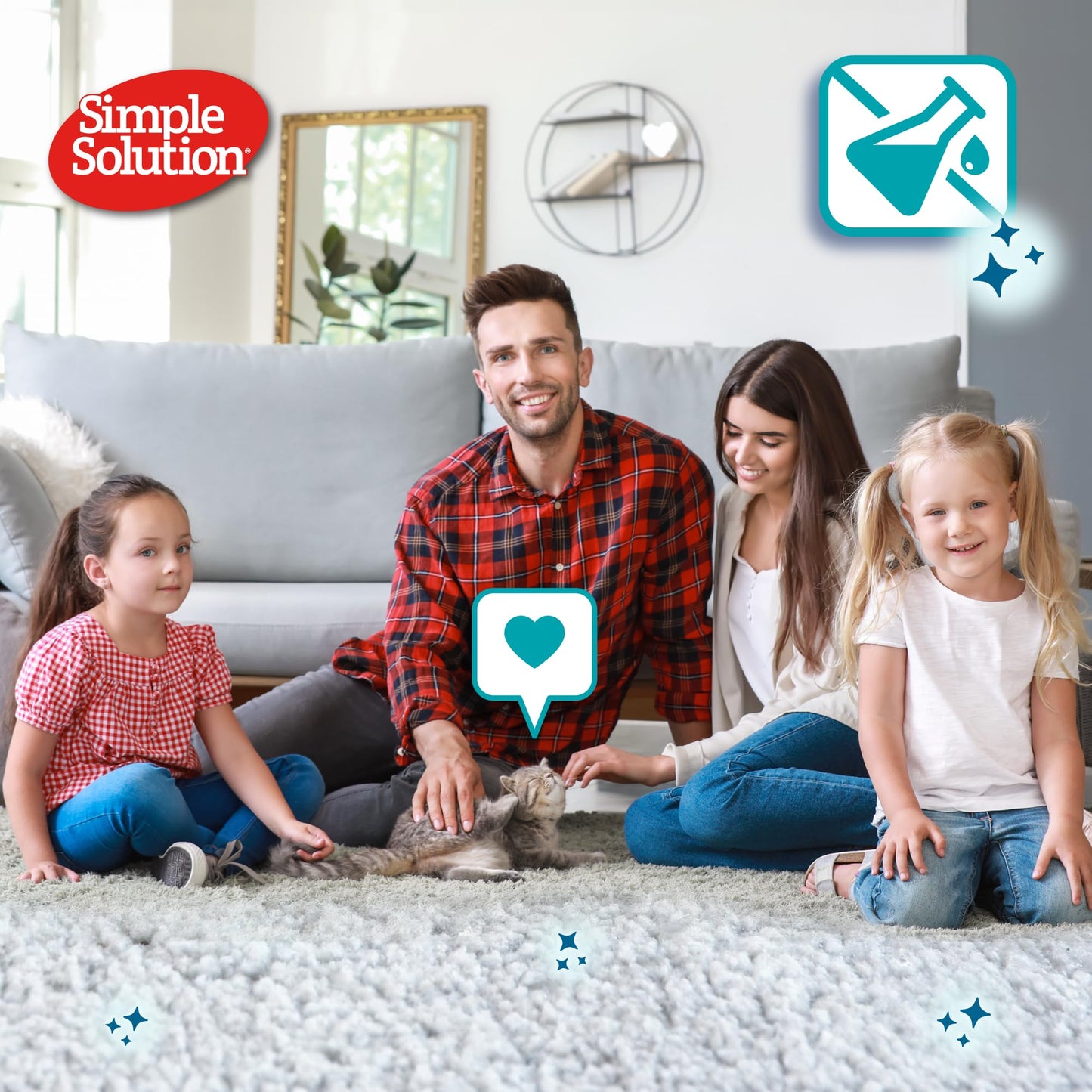 Simple Solution Limpiador Enzimático Destructor, Removedor de Manchas y Olores de Mascotas con Poder de Limpieza Pro-Bacterias, 1 L