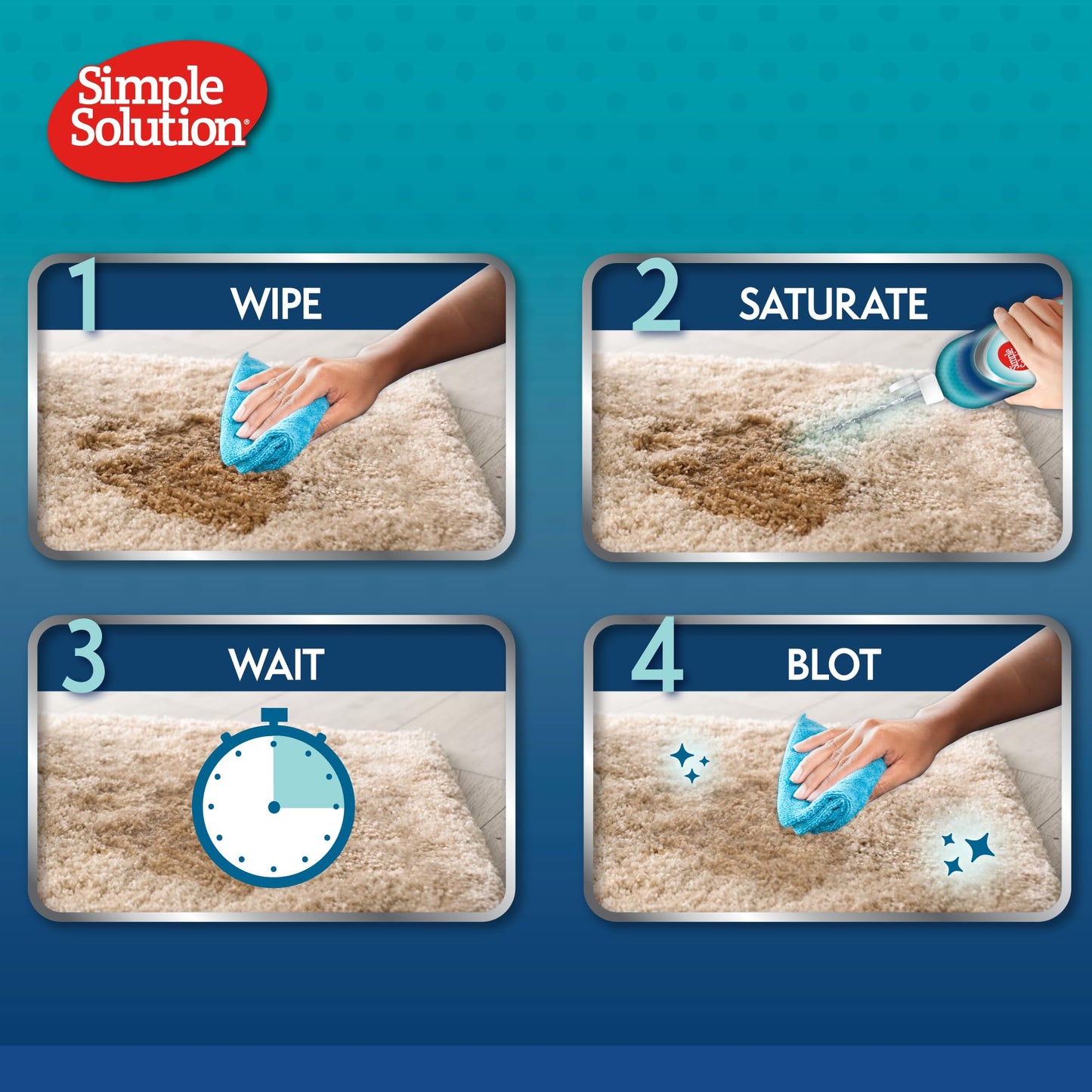 Simple Solution Limpiador Enzimático Destructor, Removedor de Manchas y Olores de Mascotas con Poder de Limpieza Pro-Bacterias, 1 L