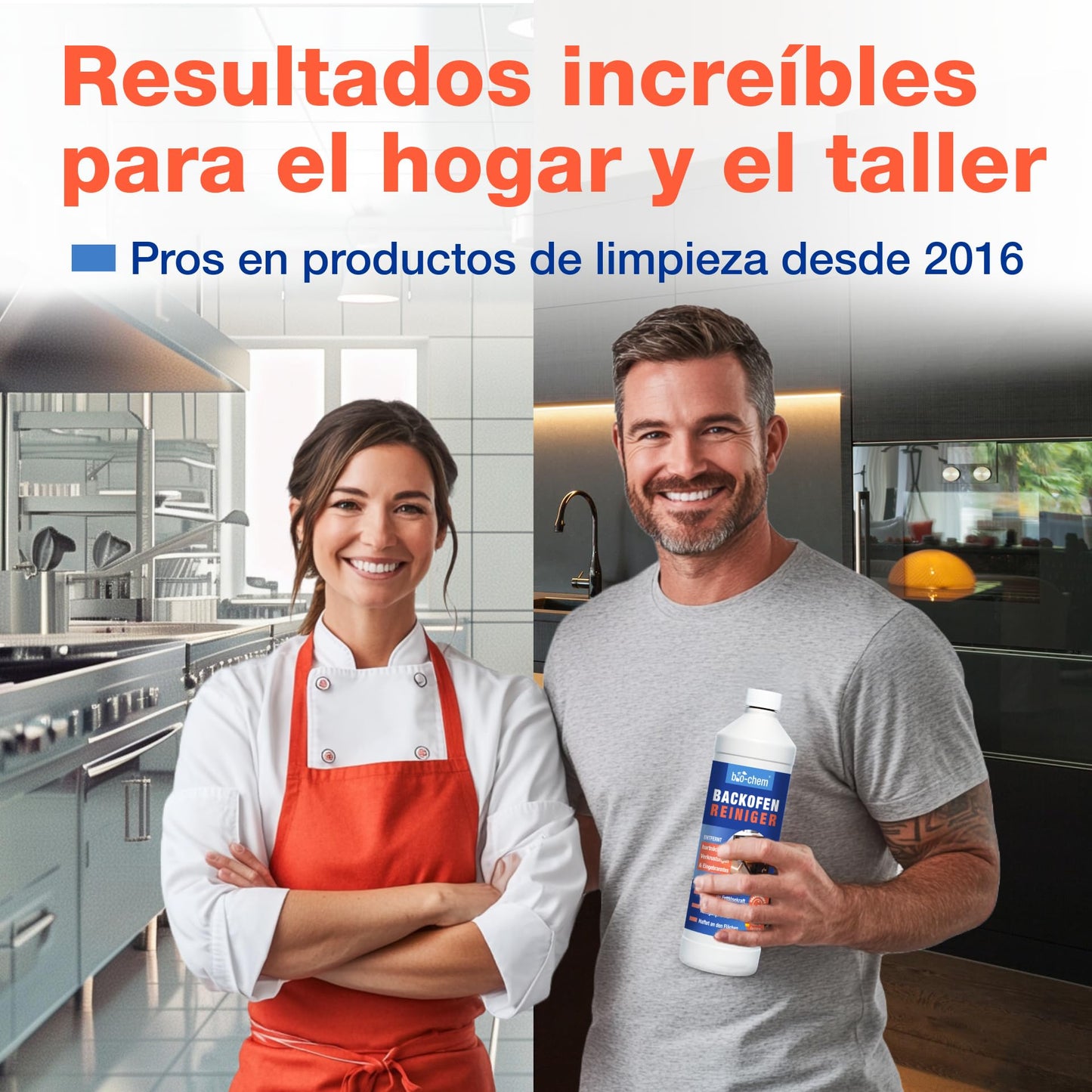 Bio-Chem - Gel limpiador de hornos 1L + cepillo - Productos para el hogar - Producto profesional para la limpieza de incrustaciones
