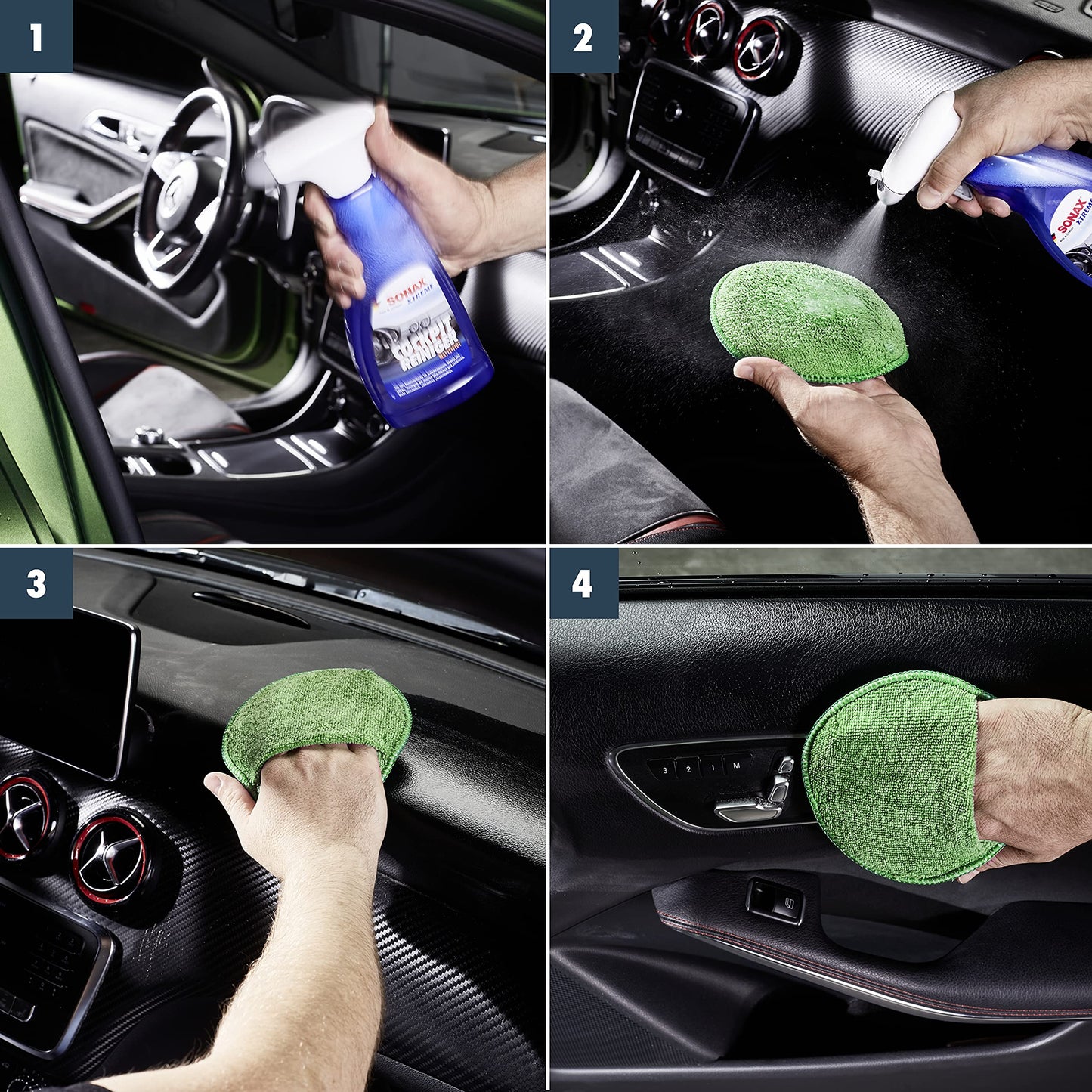 SONAX XTREME Limpiador de Cockpit efecto mate (500 ml) limpia salpicaderos y cuida las superficies plásticas en el interior del automóvil, N. 02832410-820, Blue