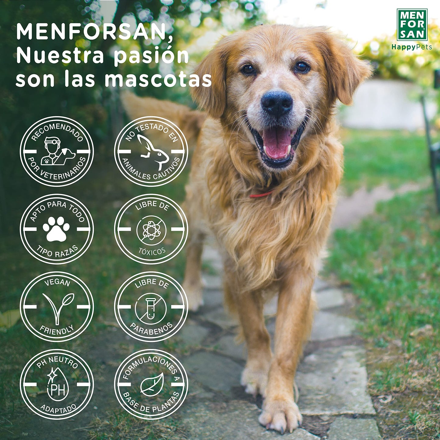MENFORSAN Champú Perros, Aloe Vera, Verde, 1 l Paquete de 2