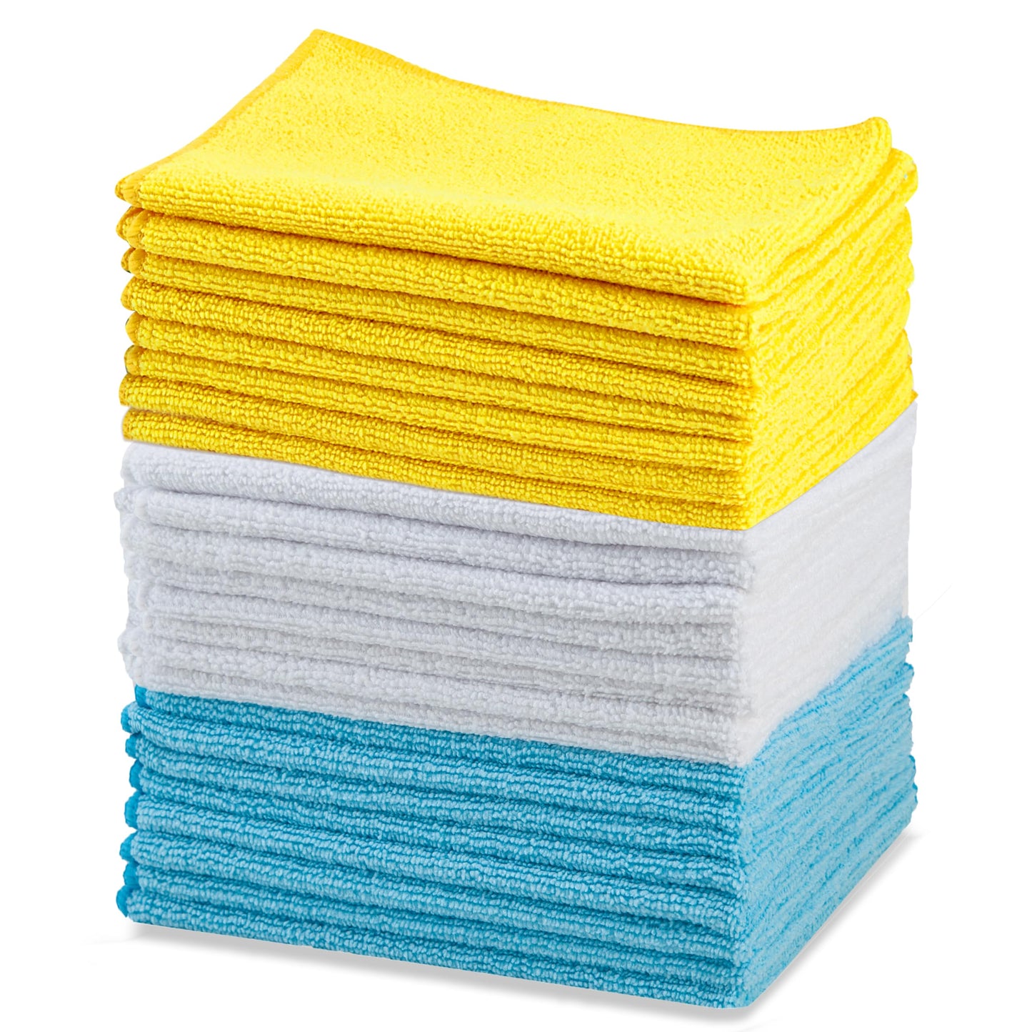 Amazon Basics - Paño de limpieza de microfibra, 30.5 cm x 40.5 cm, 24 unidades, Multicolor