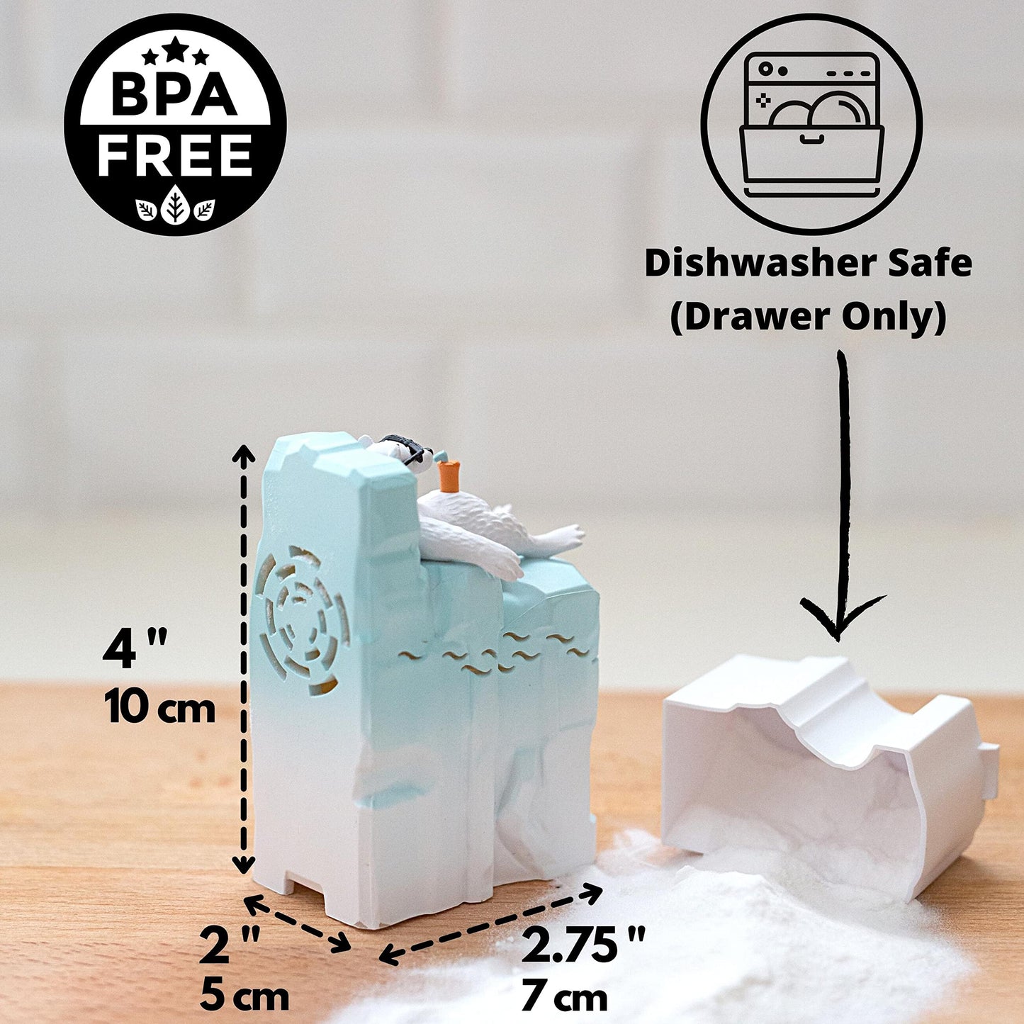 Ambientador para nevera y congelador con bicarbonato de sodio de Joe Snow - Recipiente recargable con bicarbonato de sodio | Absorbe los olores de la nevera y congelador con bicarbonato de sodio